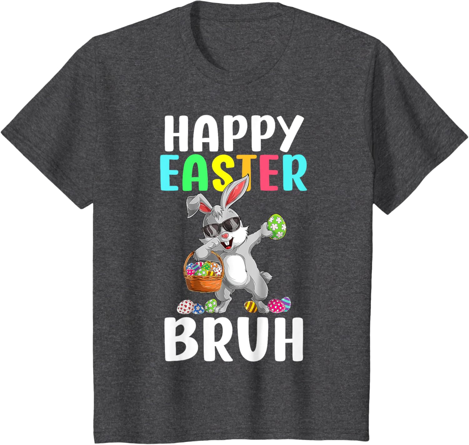 Dabbing Bunny Easter Bruh Meme Funny Saying Teens Boys Men T-Shirt