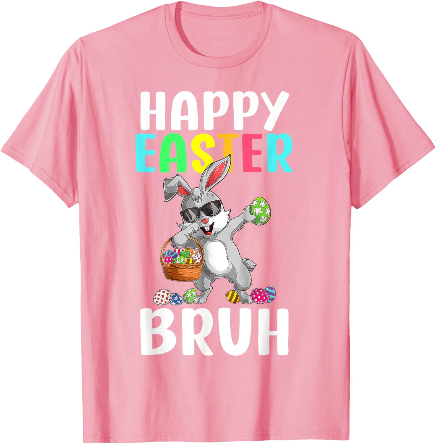 Dabbing Bunny Easter Bruh Meme Funny Saying Teens Boys Men T-Shirt