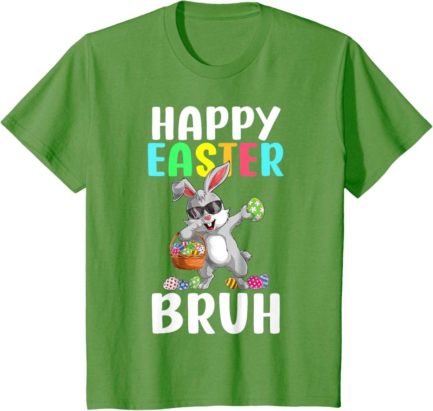 Dabbing Bunny Easter Bruh Meme Funny Saying Teens Boys Men T-Shirt