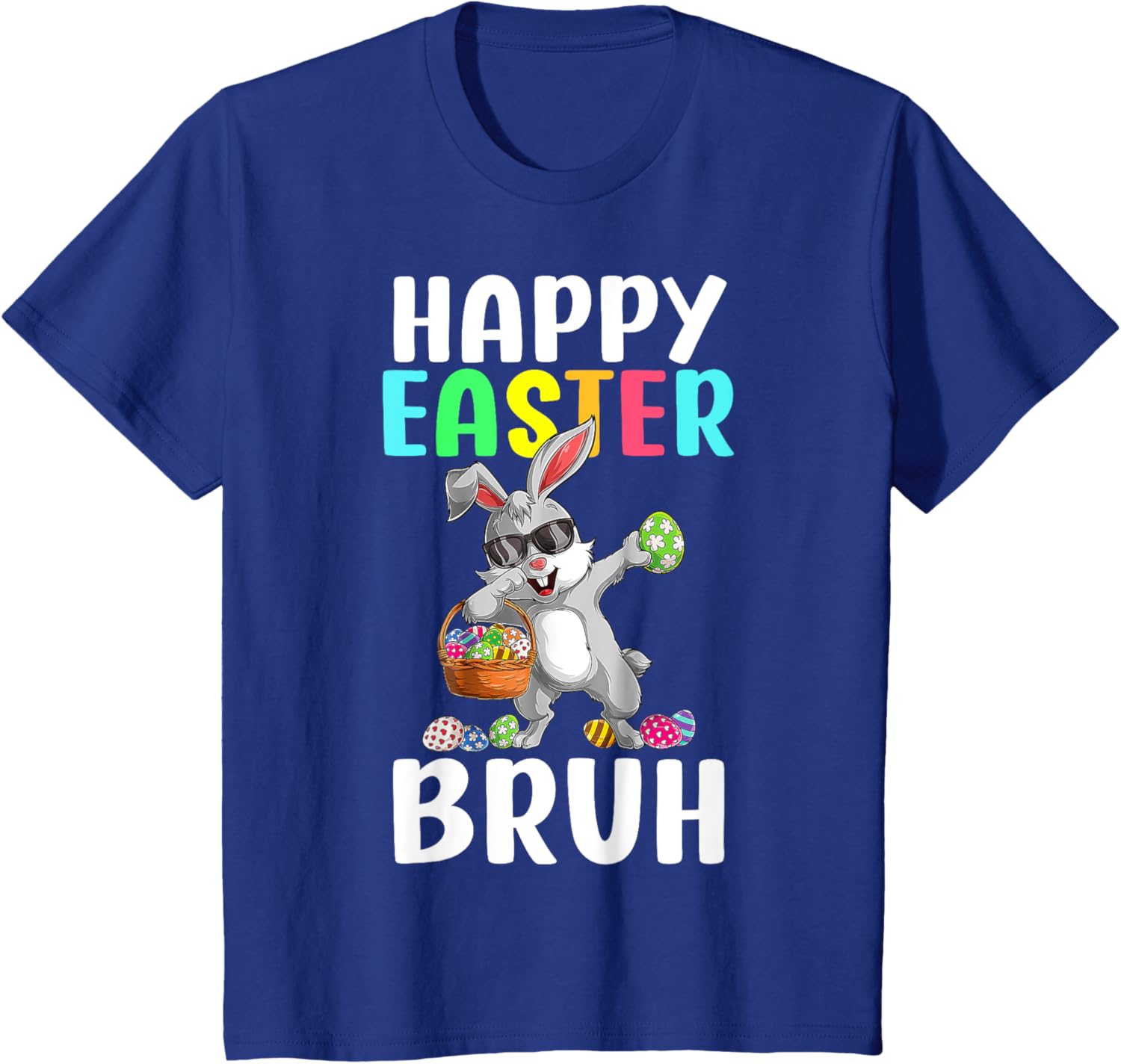 Dabbing Bunny Easter Bruh Meme Funny Saying Teens Boys Men T-Shirt