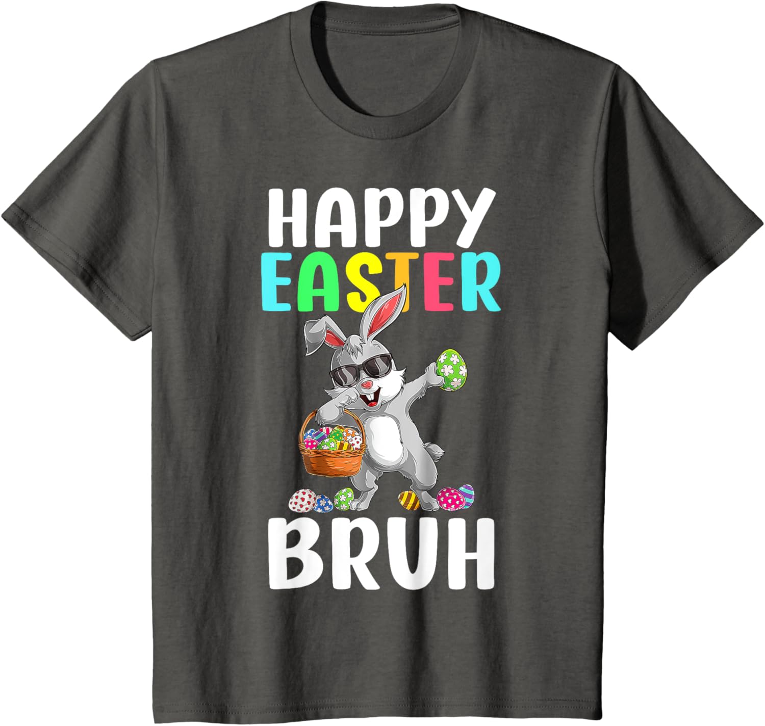 Dabbing Bunny Easter Bruh Meme Funny Saying Teens Boys Men T-Shirt