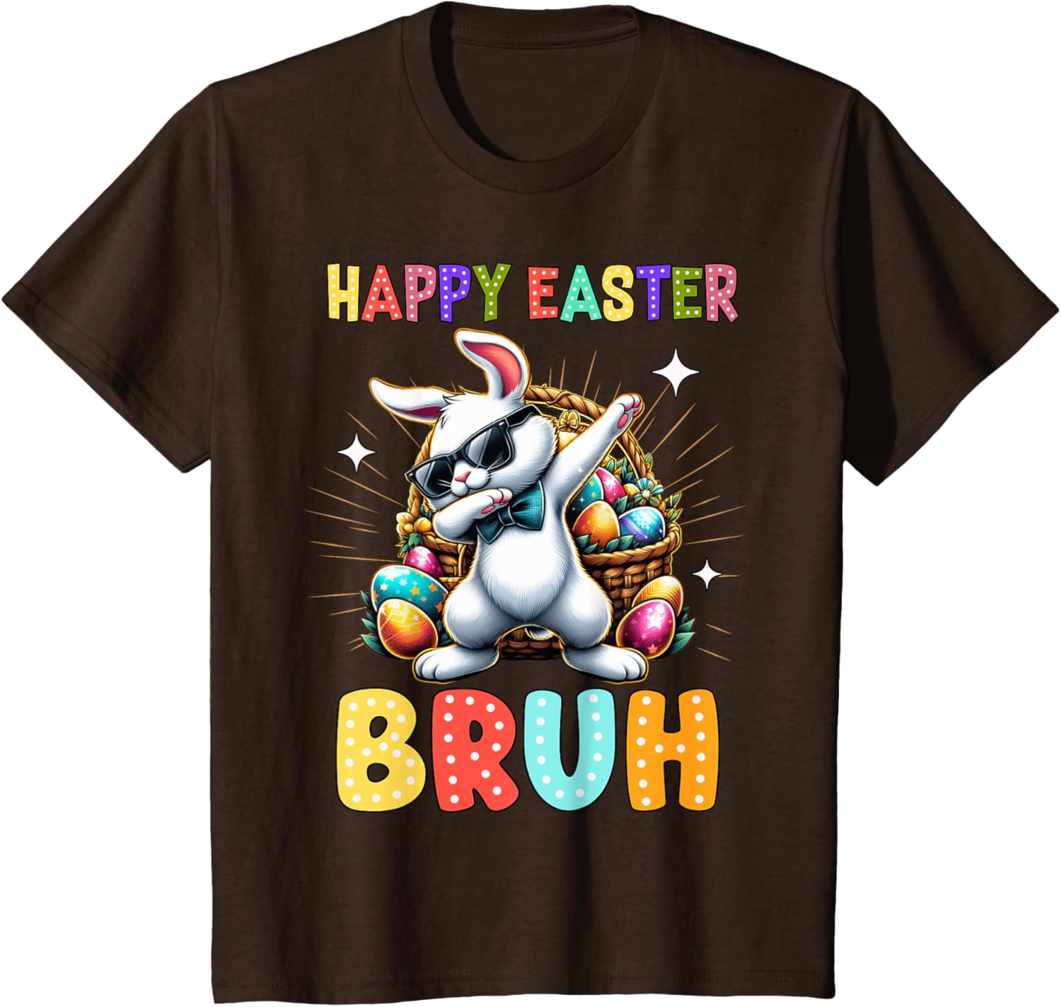 Dabbing Bunny Easter Bruh Meme Funny Saying Teens Boys Men T-Shirt