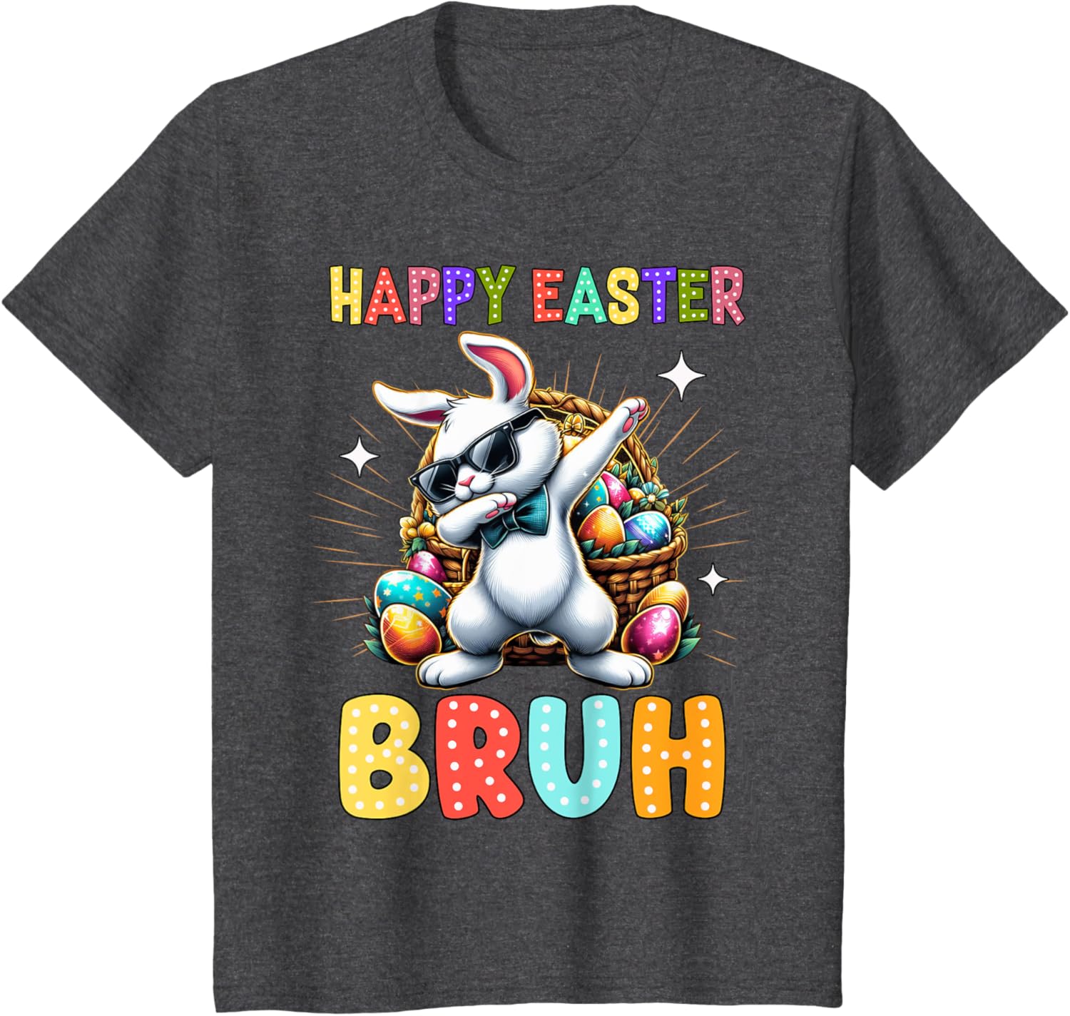 Dabbing Bunny Easter Bruh Meme Funny Saying Teens Boys Men T-Shirt