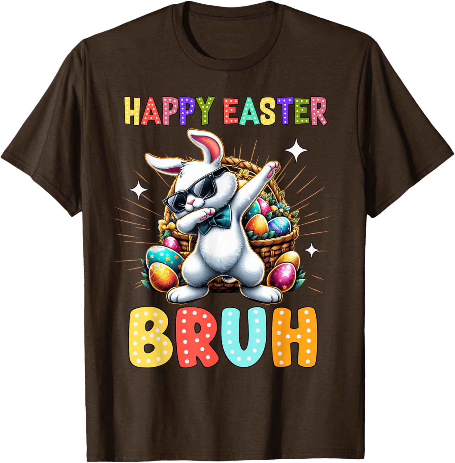 Dabbing Bunny Easter Bruh Meme Funny Saying Teens Boys Men T-Shirt