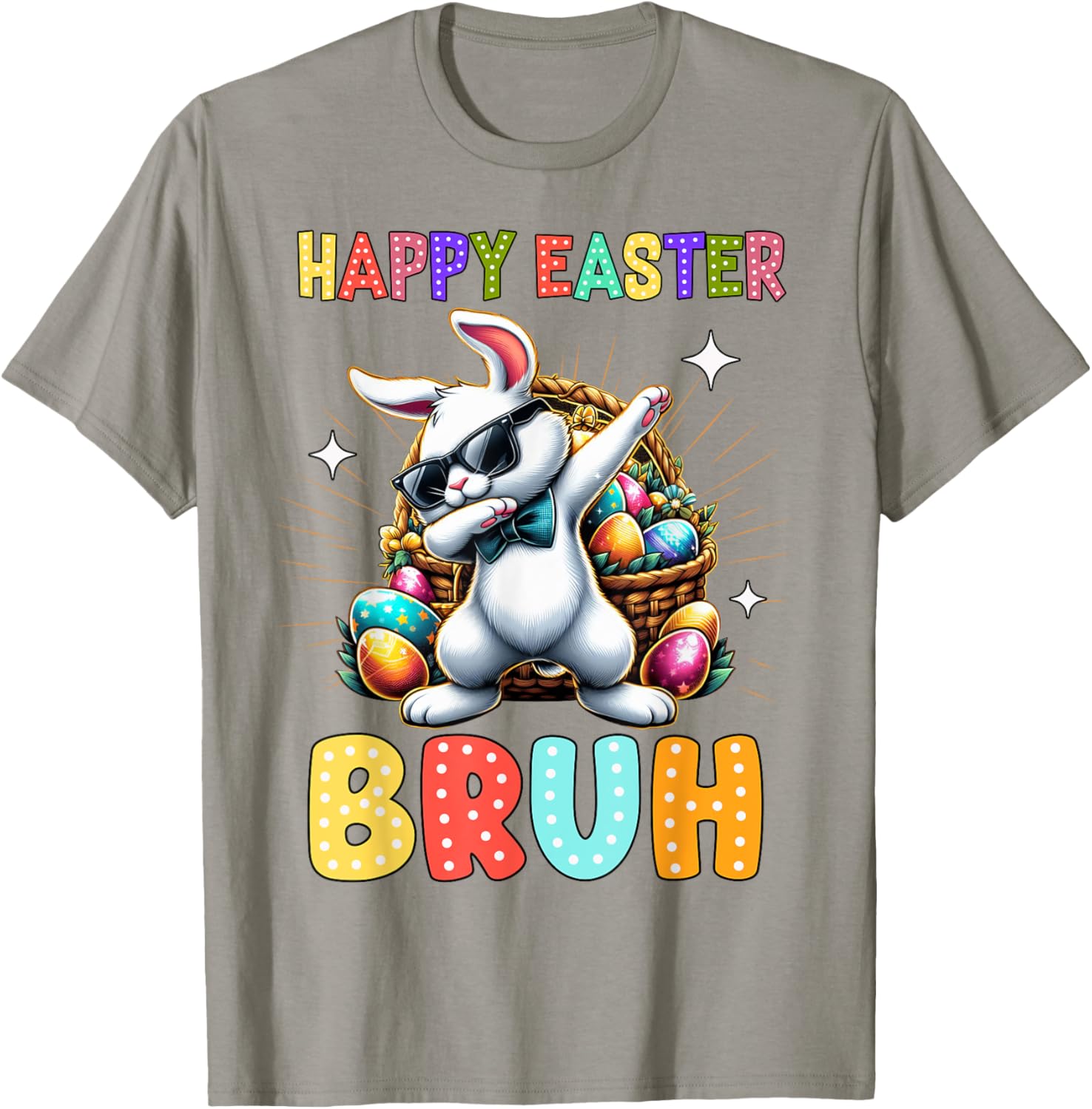 Dabbing Bunny Easter Bruh Meme Funny Saying Teens Boys Men T-Shirt