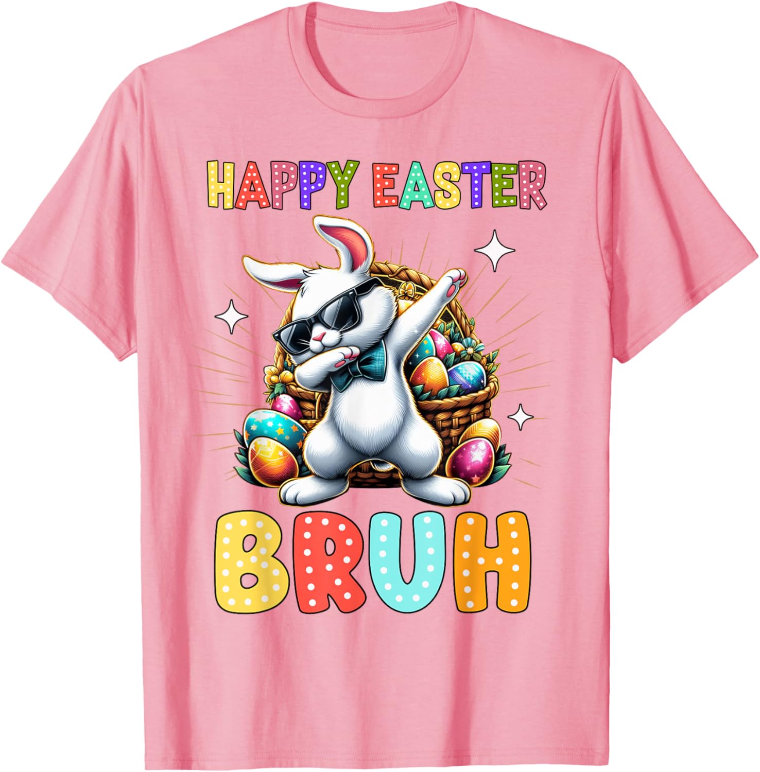 Dabbing Bunny Easter Bruh Meme Funny Saying Teens Boys Men T-Shirt