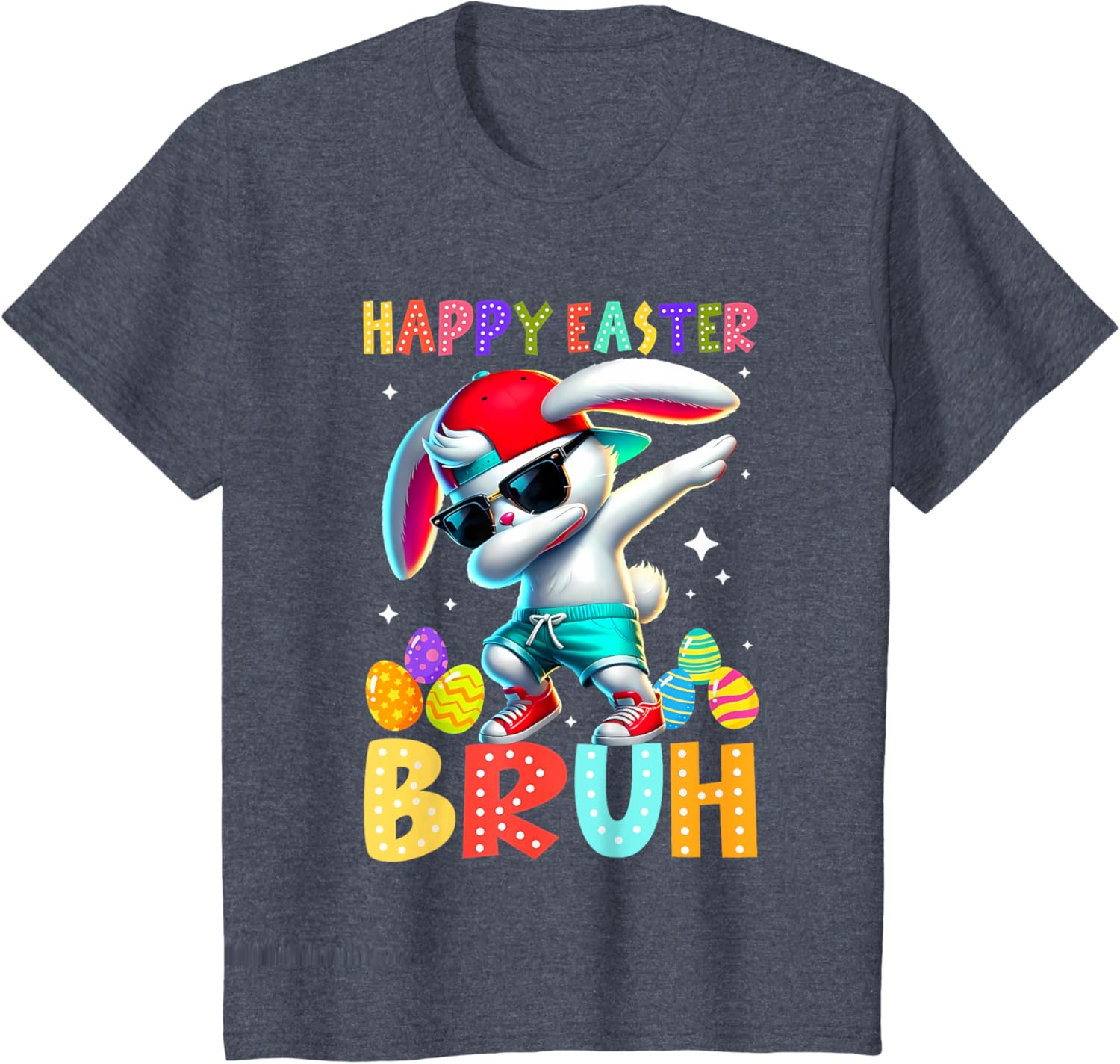 Dabbing Bunny Easter Bruh Meme Funny Saying Teens Boys Men T-Shirt