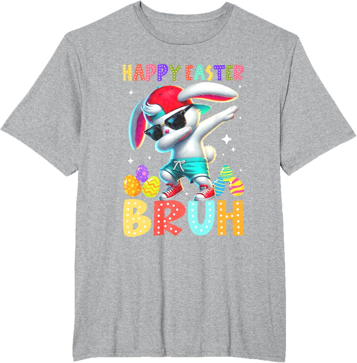 Dabbing Bunny Easter Bruh Meme Funny Saying Teens Boys Men T-Shirt