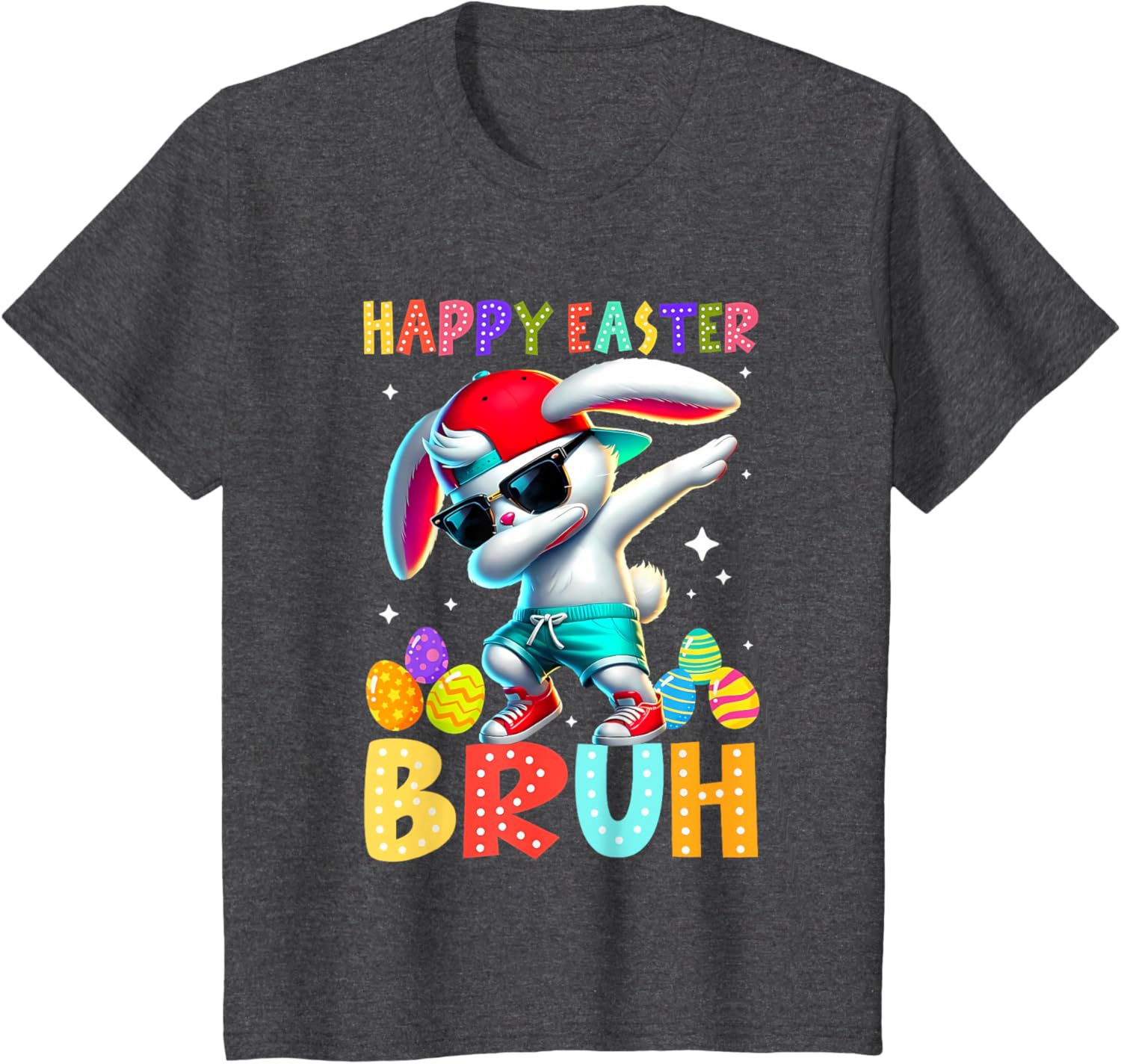 Dabbing Bunny Easter Bruh Meme Funny Saying Teens Boys Men T-Shirt