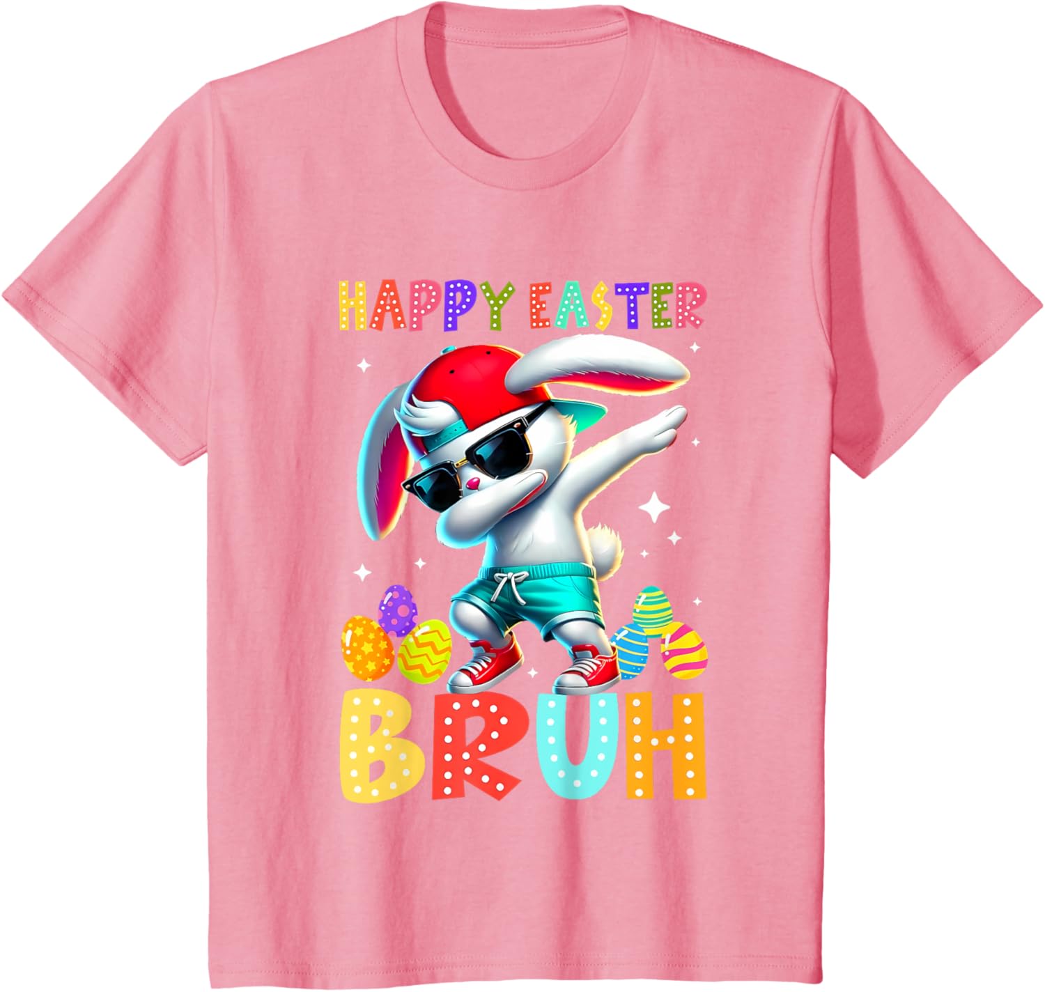 Dabbing Bunny Easter Bruh Meme Funny Saying Teens Boys Men T-Shirt