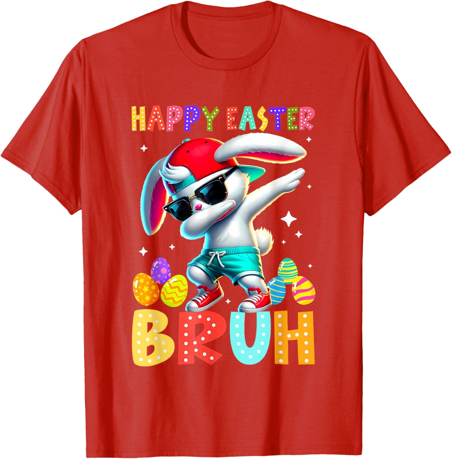 Dabbing Bunny Easter Bruh Meme Funny Saying Teens Boys Men T-Shirt