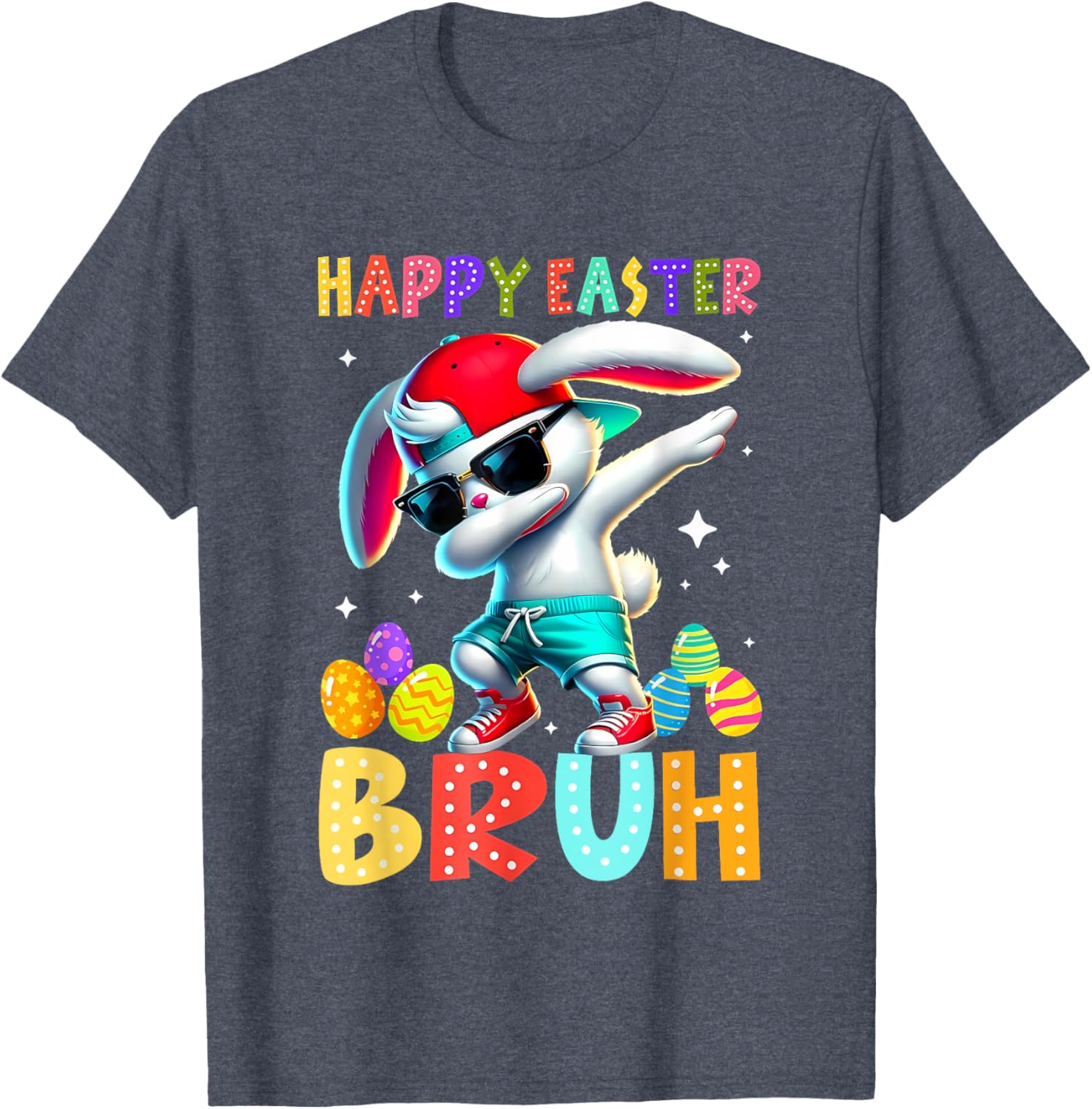 Dabbing Bunny Easter Bruh Meme Funny Saying Teens Boys Men T-Shirt