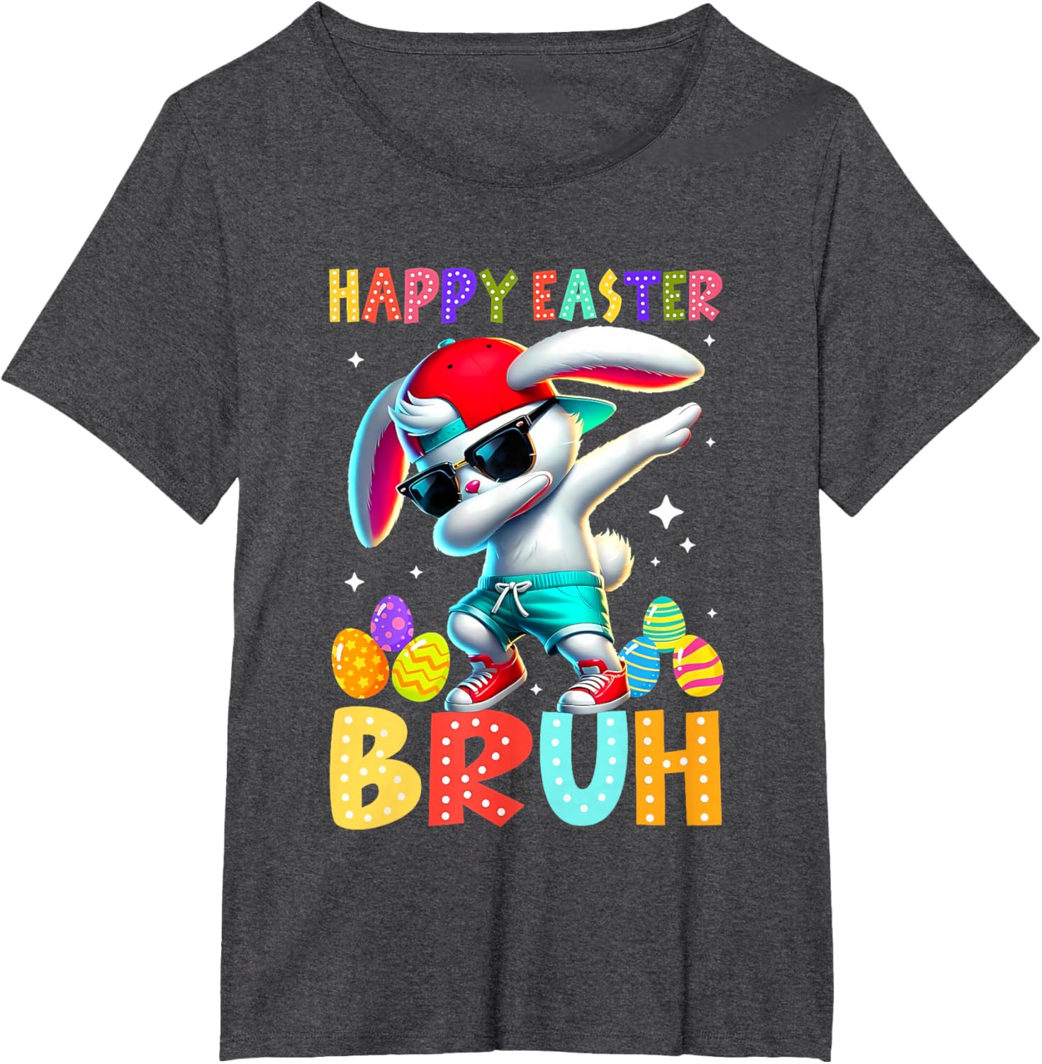 Dabbing Bunny Easter Bruh Meme Funny Saying Teens Boys Men T-Shirt