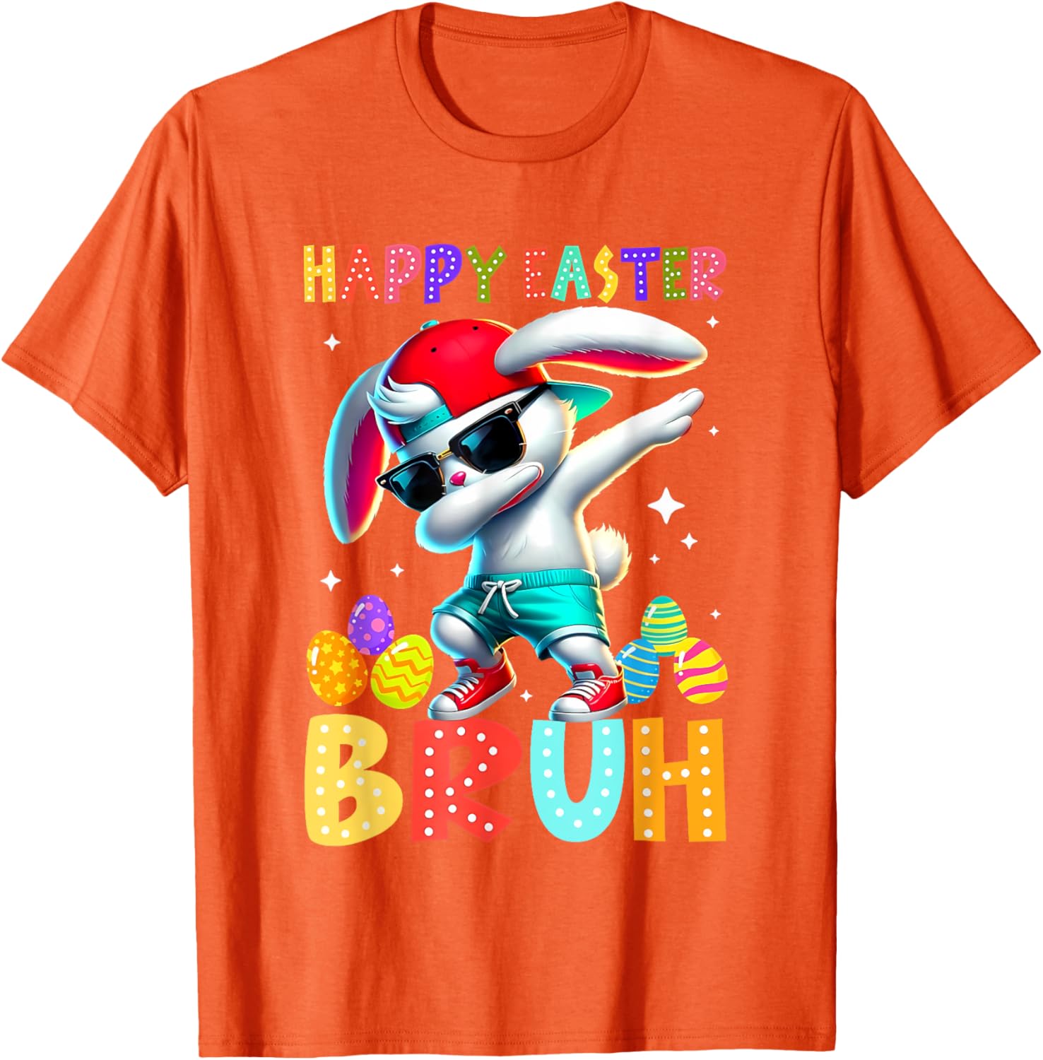 Dabbing Bunny Easter Bruh Meme Funny Saying Teens Boys Men T-Shirt