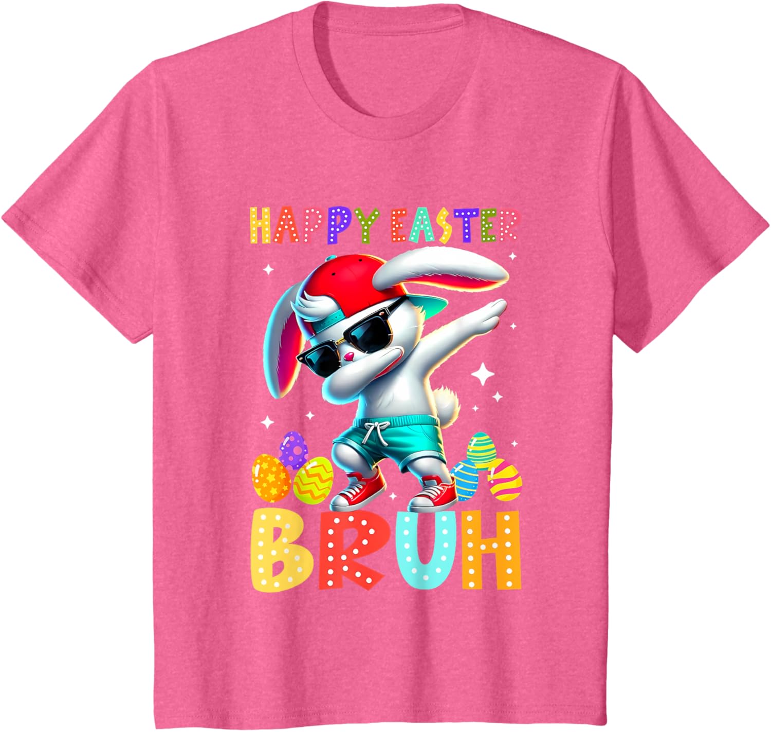 Dabbing Bunny Easter Bruh Meme Funny Saying Teens Boys Men T-Shirt