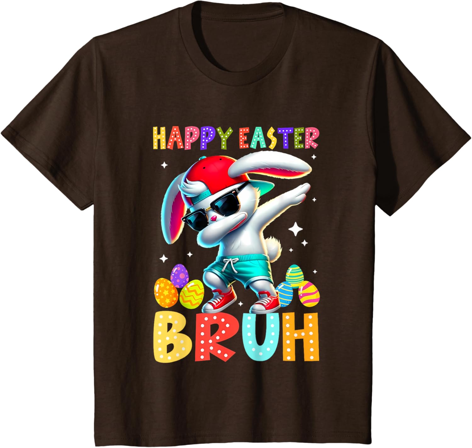 Dabbing Bunny Easter Bruh Meme Funny Saying Teens Boys Men T-Shirt