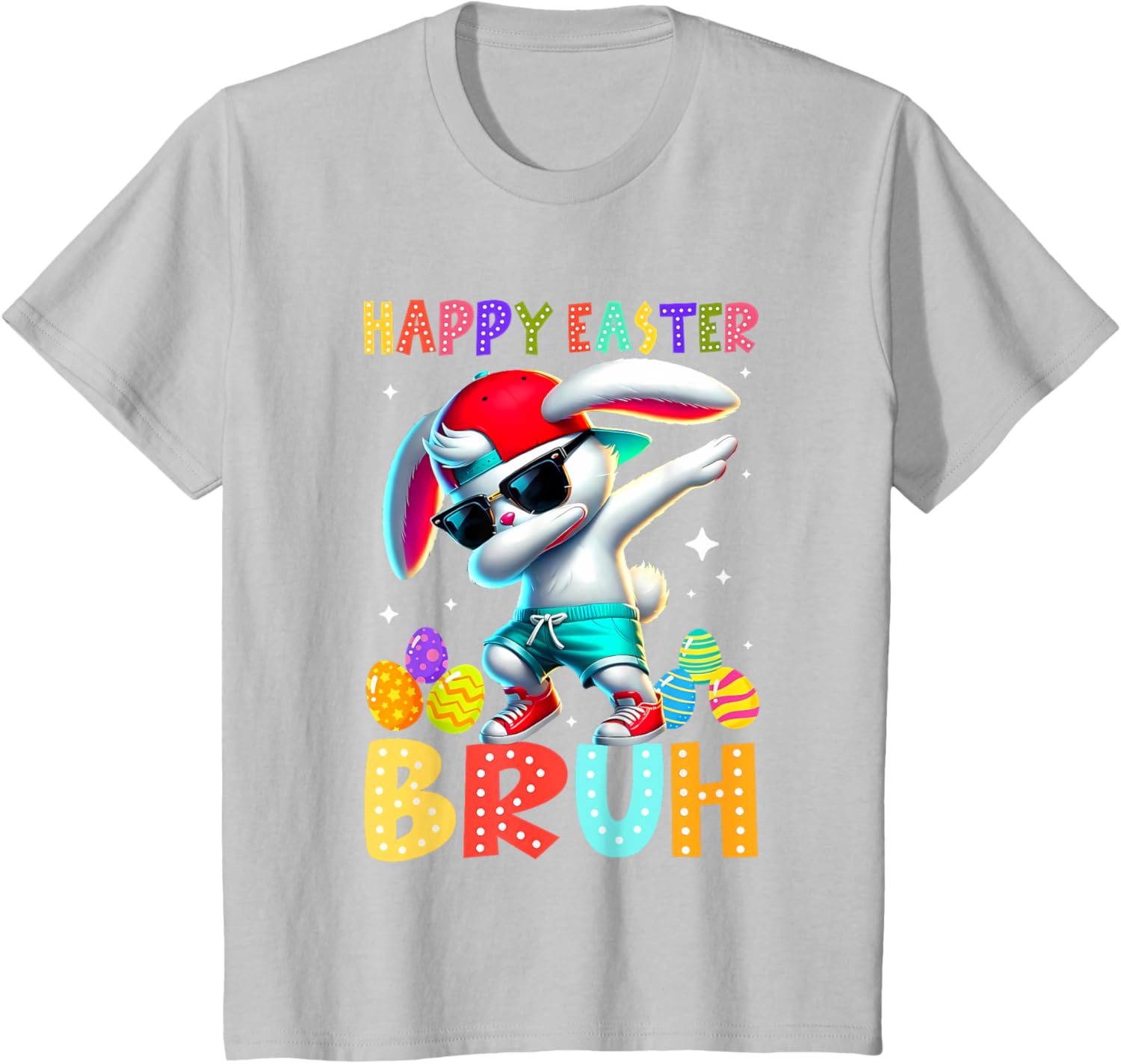 Dabbing Bunny Easter Bruh Meme Funny Saying Teens Boys Men T-Shirt