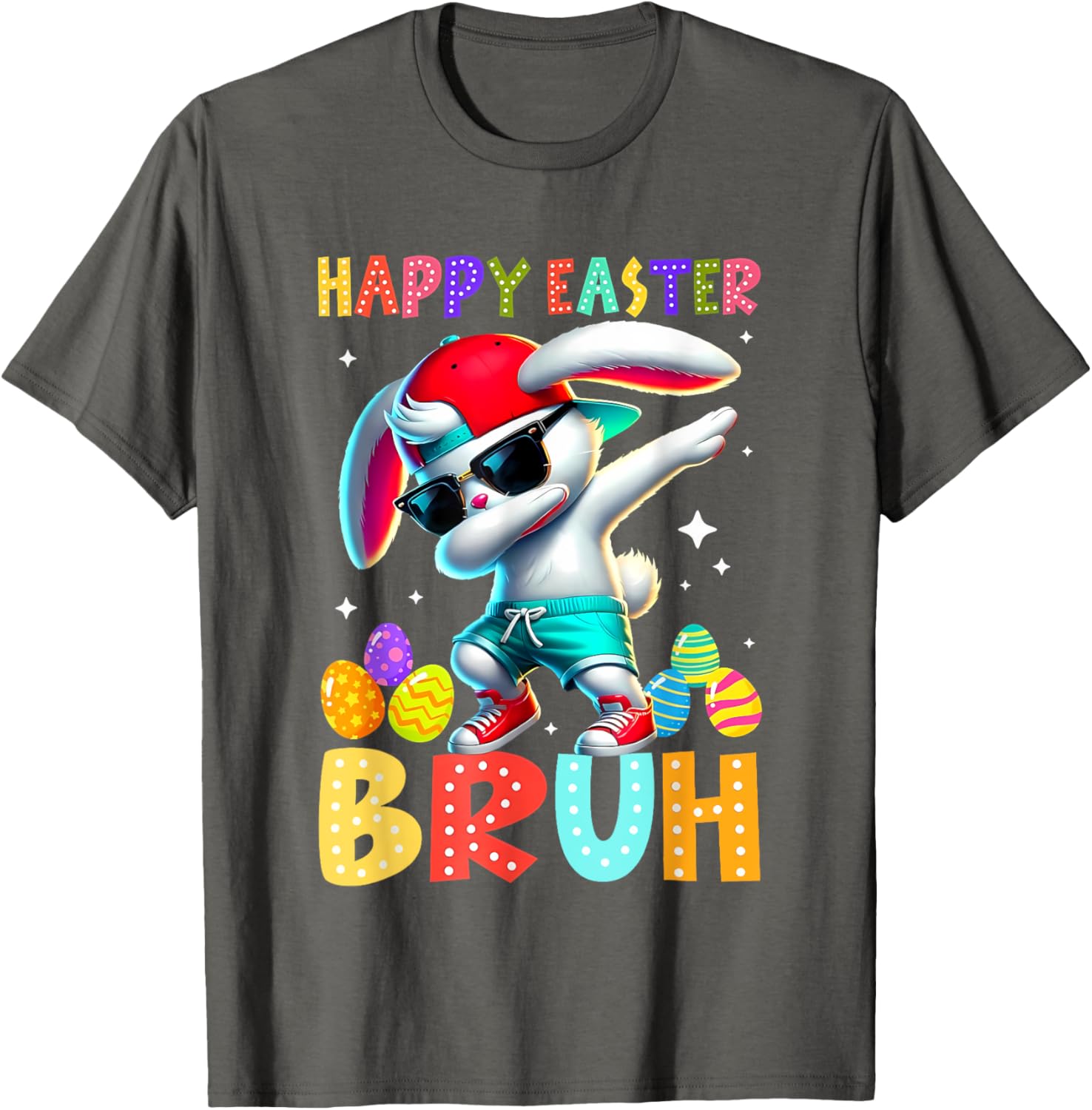 Dabbing Bunny Easter Bruh Meme Funny Saying Teens Boys Men T-Shirt