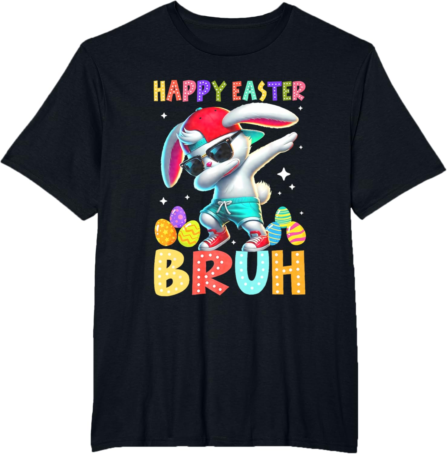 Dabbing Bunny Easter Bruh Meme Funny Saying Teens Boys Men T-Shirt