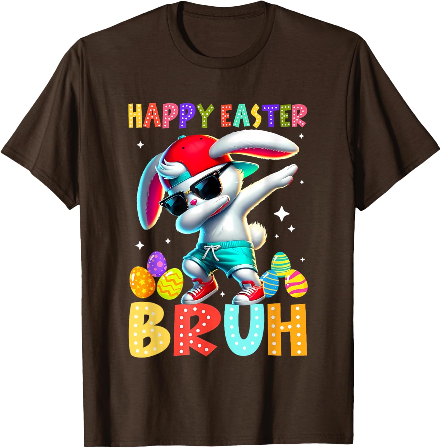 Dabbing Bunny Easter Bruh Meme Funny Saying Teens Boys Men T-Shirt