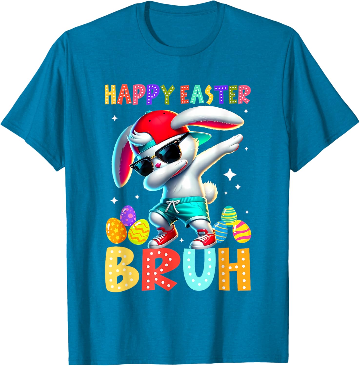 Dabbing Bunny Easter Bruh Meme Funny Saying Teens Boys Men T-Shirt