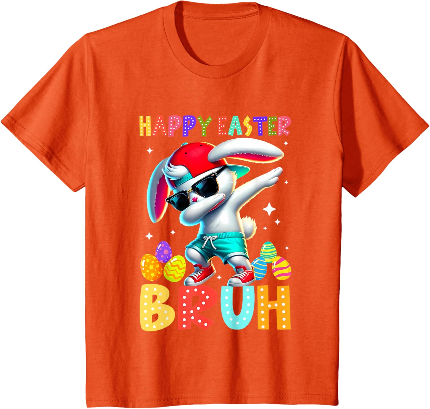 Dabbing Bunny Easter Bruh Meme Funny Saying Teens Boys Men T-Shirt