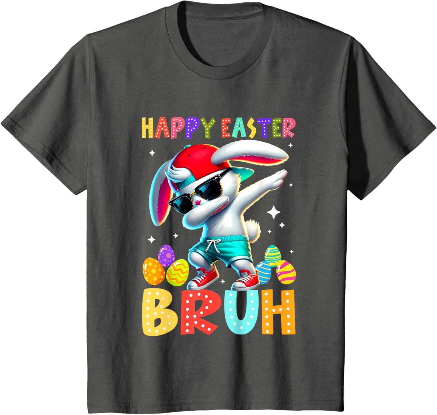 Dabbing Bunny Easter Bruh Meme Funny Saying Teens Boys Men T-Shirt