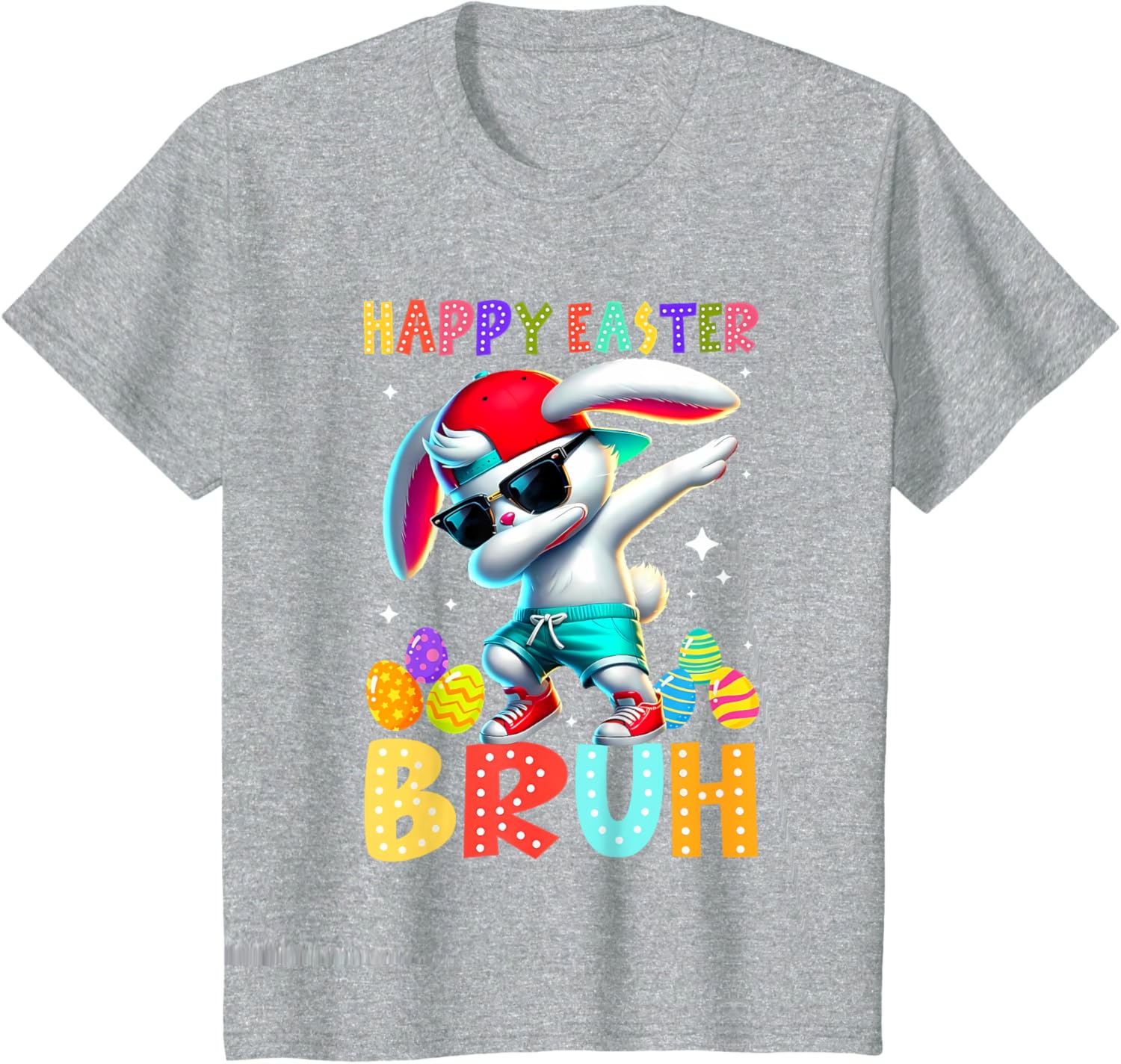 Dabbing Bunny Easter Bruh Meme Funny Saying Teens Boys Men T-Shirt