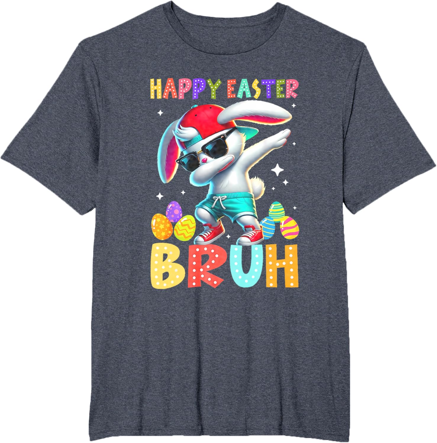 Dabbing Bunny Easter Bruh Meme Funny Saying Teens Boys Men T-Shirt