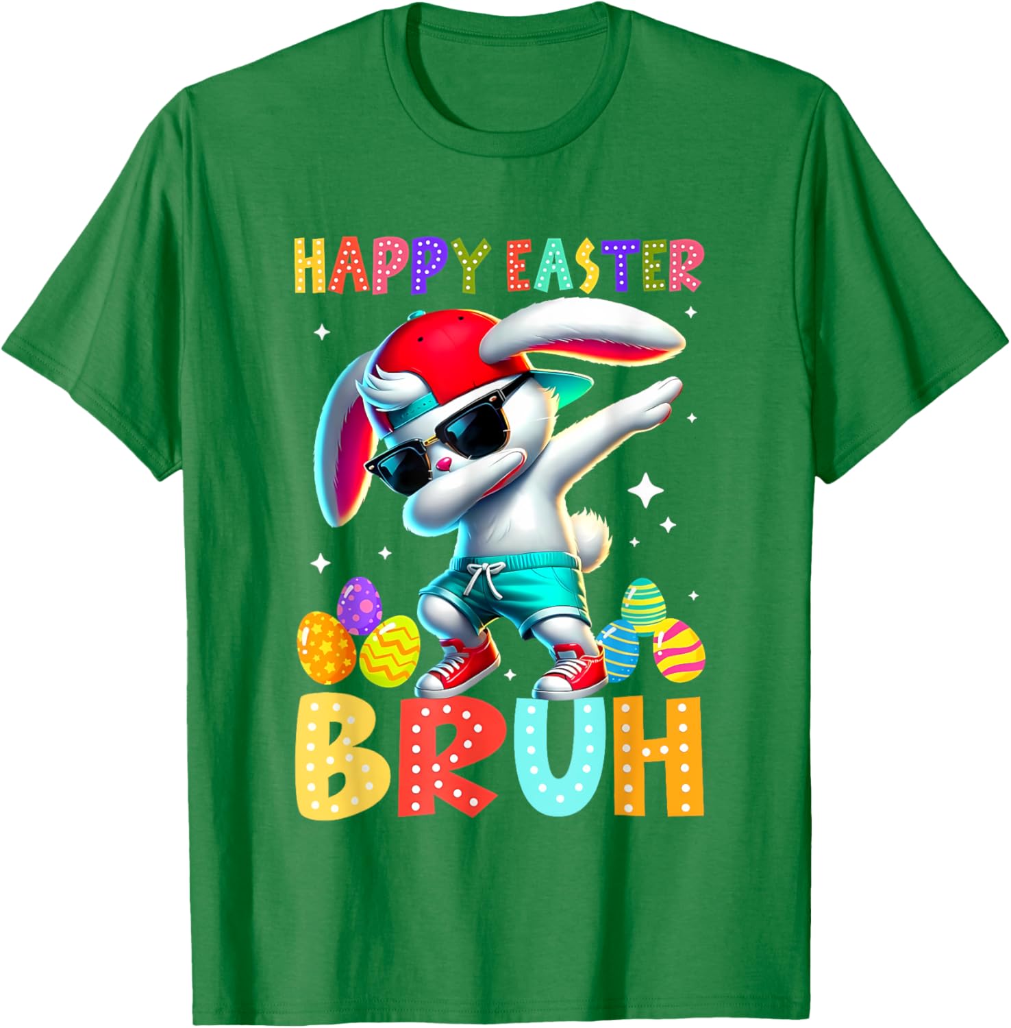 Dabbing Bunny Easter Bruh Meme Funny Saying Teens Boys Men T-Shirt