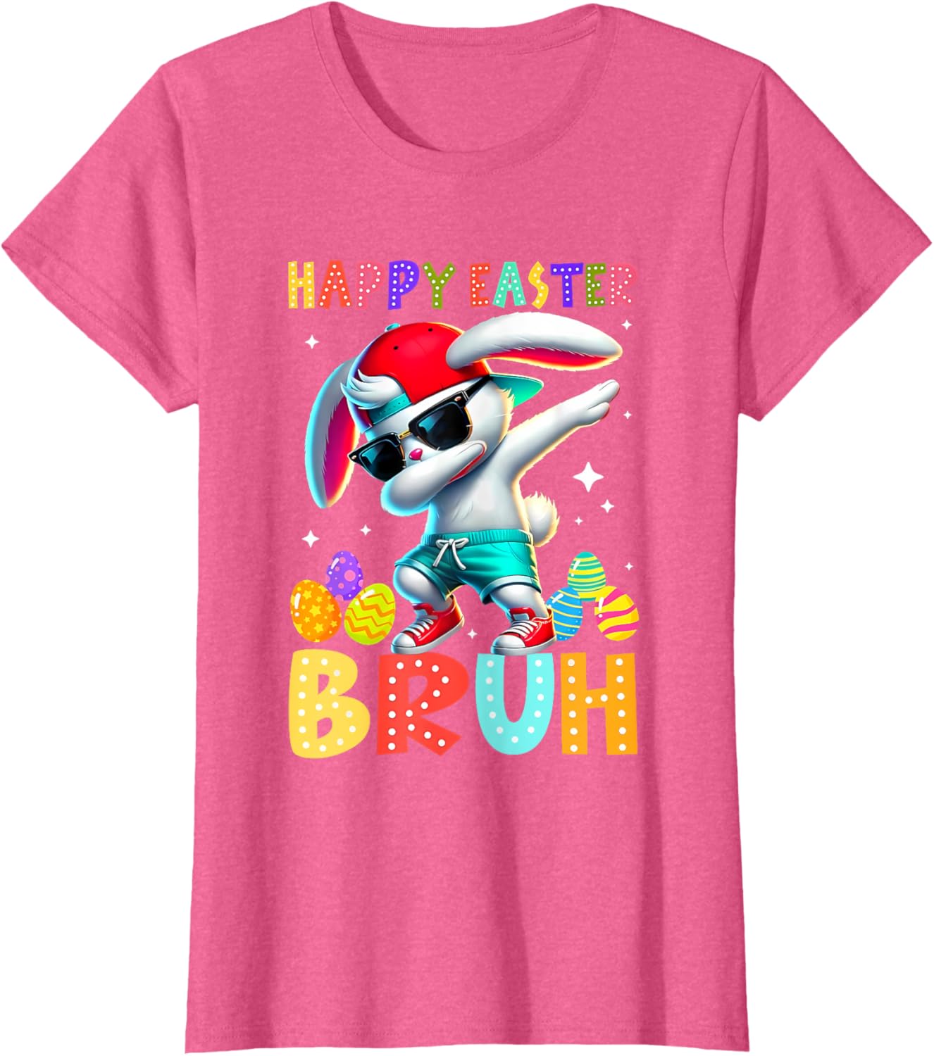 Dabbing Bunny Easter Bruh Meme Funny Saying Teens Boys Men T-Shirt