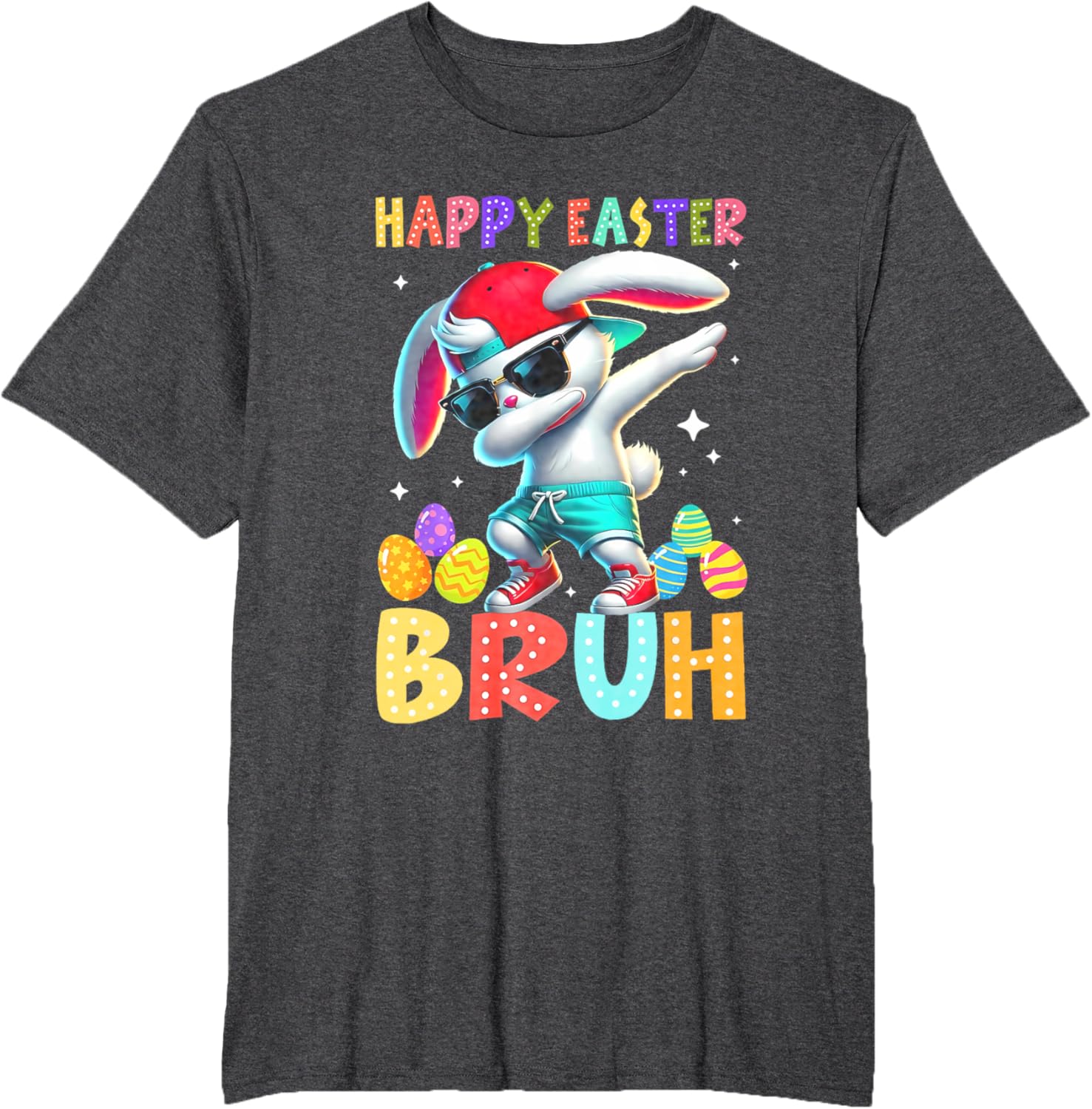 Dabbing Bunny Easter Bruh Meme Funny Saying Teens Boys Men T-Shirt