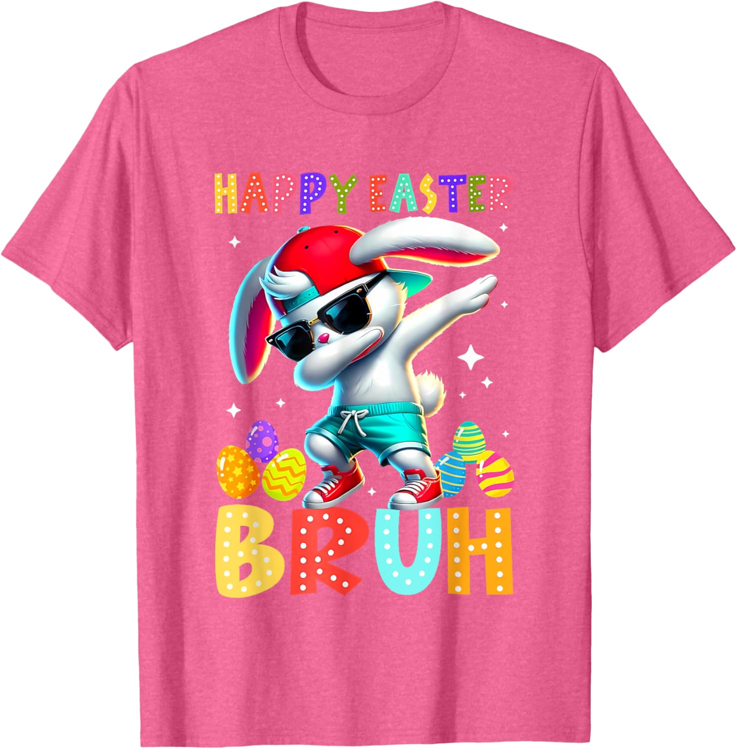 Dabbing Bunny Easter Bruh Meme Funny Saying Teens Boys Men T-Shirt