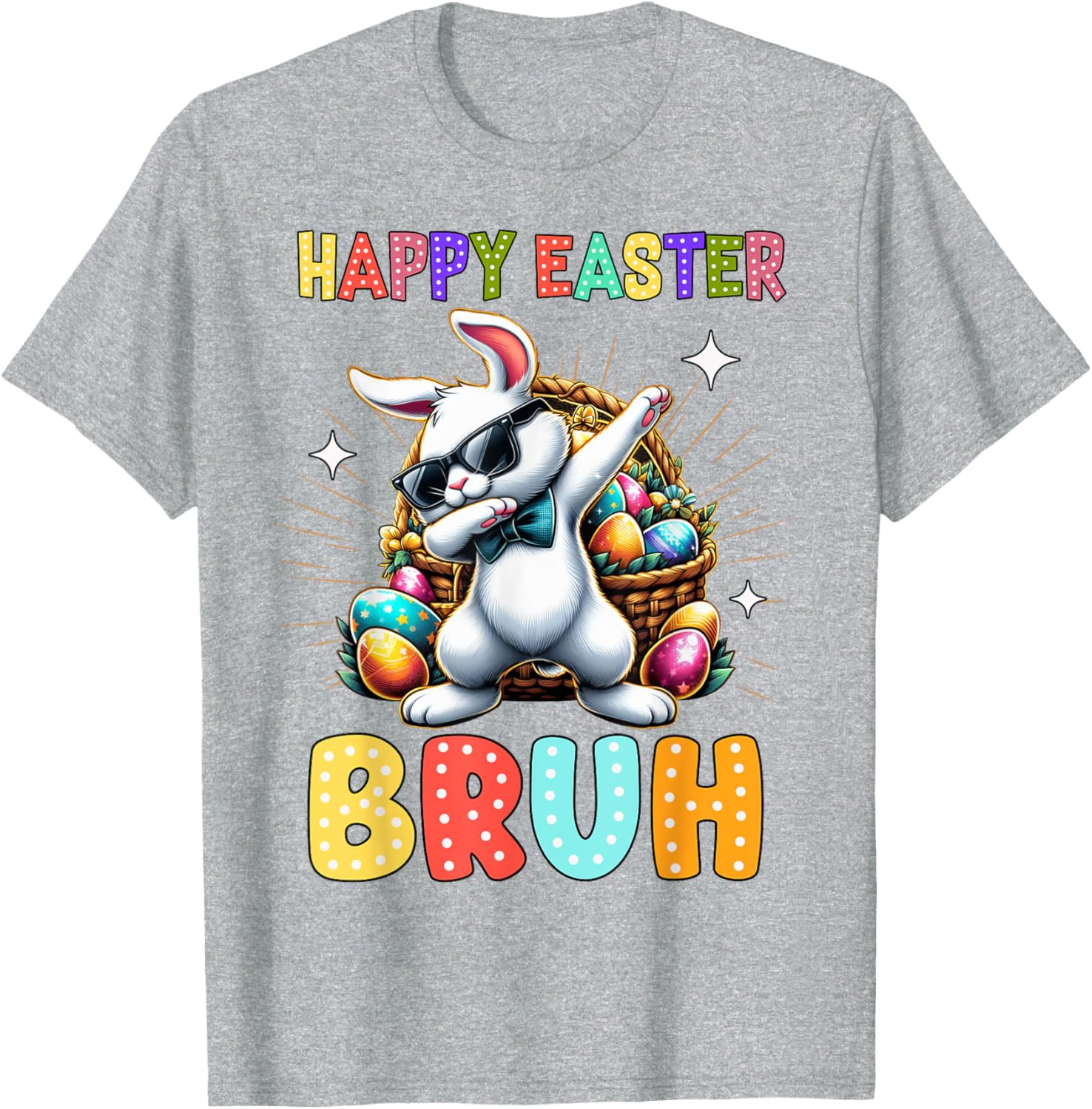 Dabbing Bunny Easter Bruh Meme Funny Saying Teens Boys Men T-Shirt