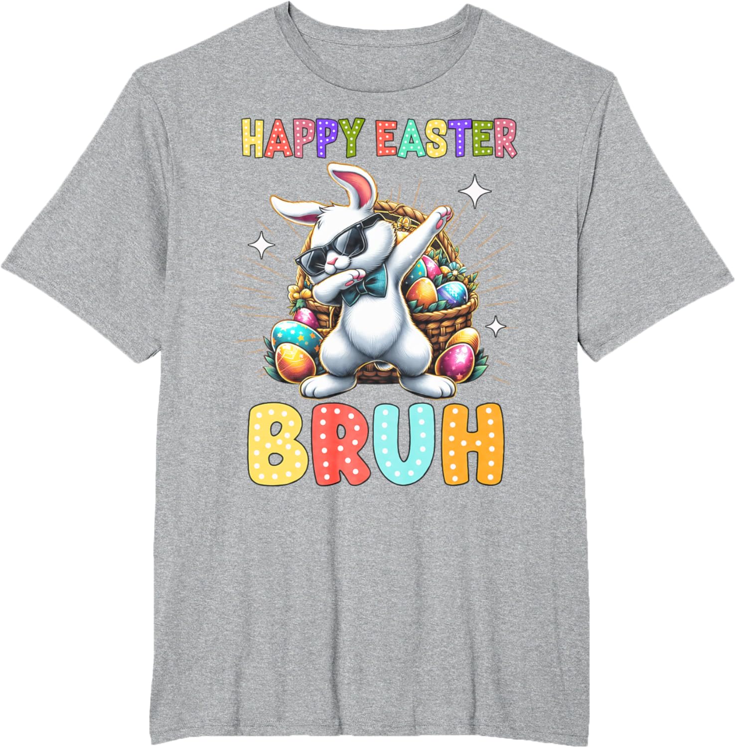 Dabbing Bunny Easter Bruh Meme Funny Saying Teens Boys Men T-Shirt