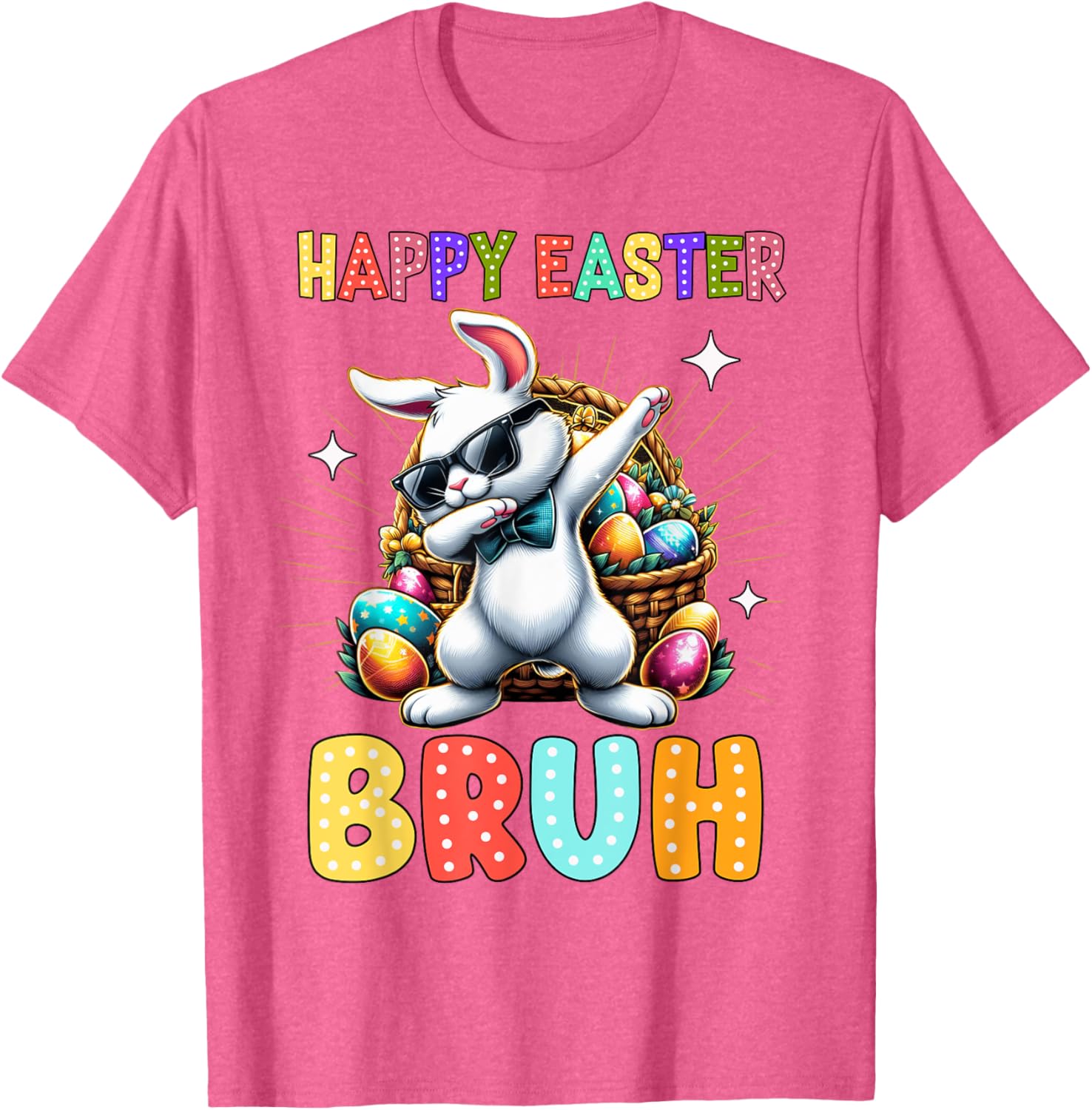 Dabbing Bunny Easter Bruh Meme Funny Saying Teens Boys Men T-Shirt