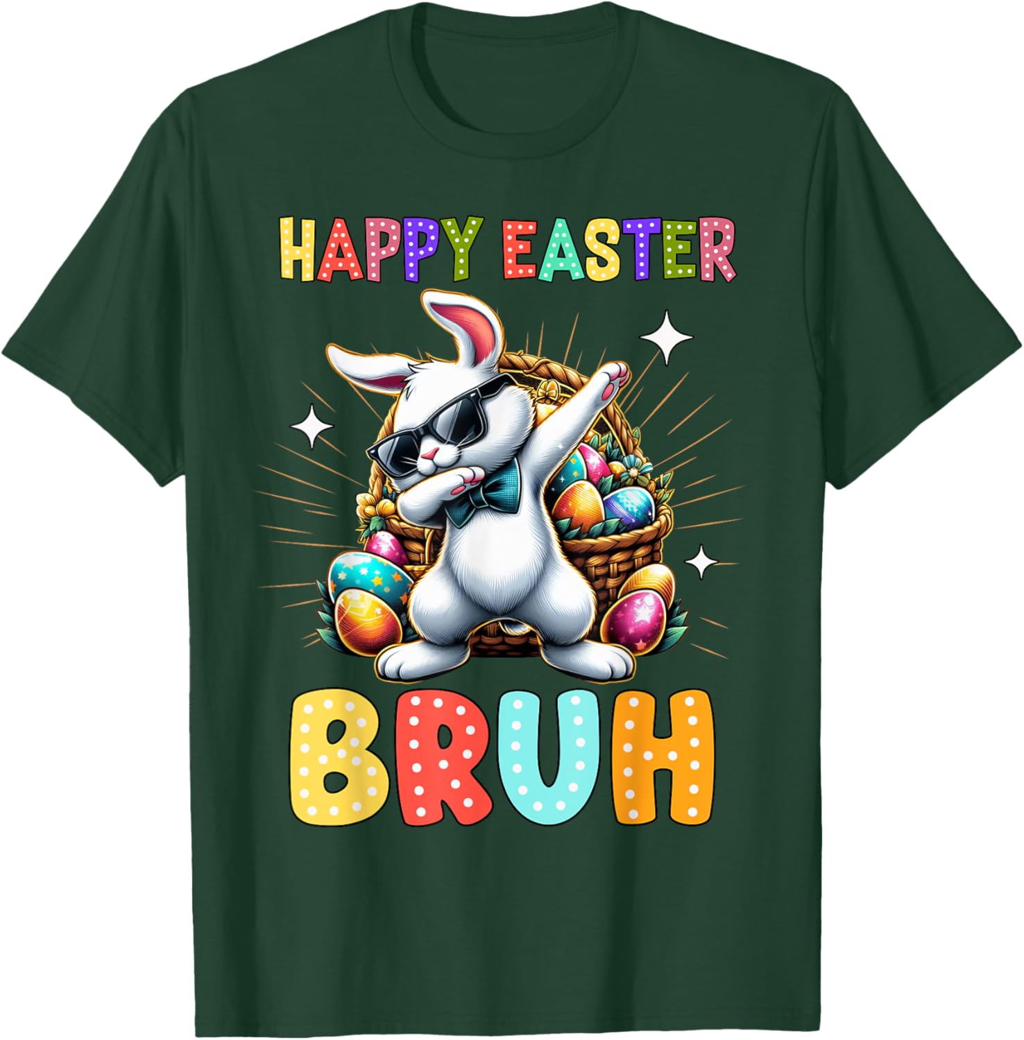 Dabbing Bunny Easter Bruh Meme Funny Saying Teens Boys Men T-Shirt