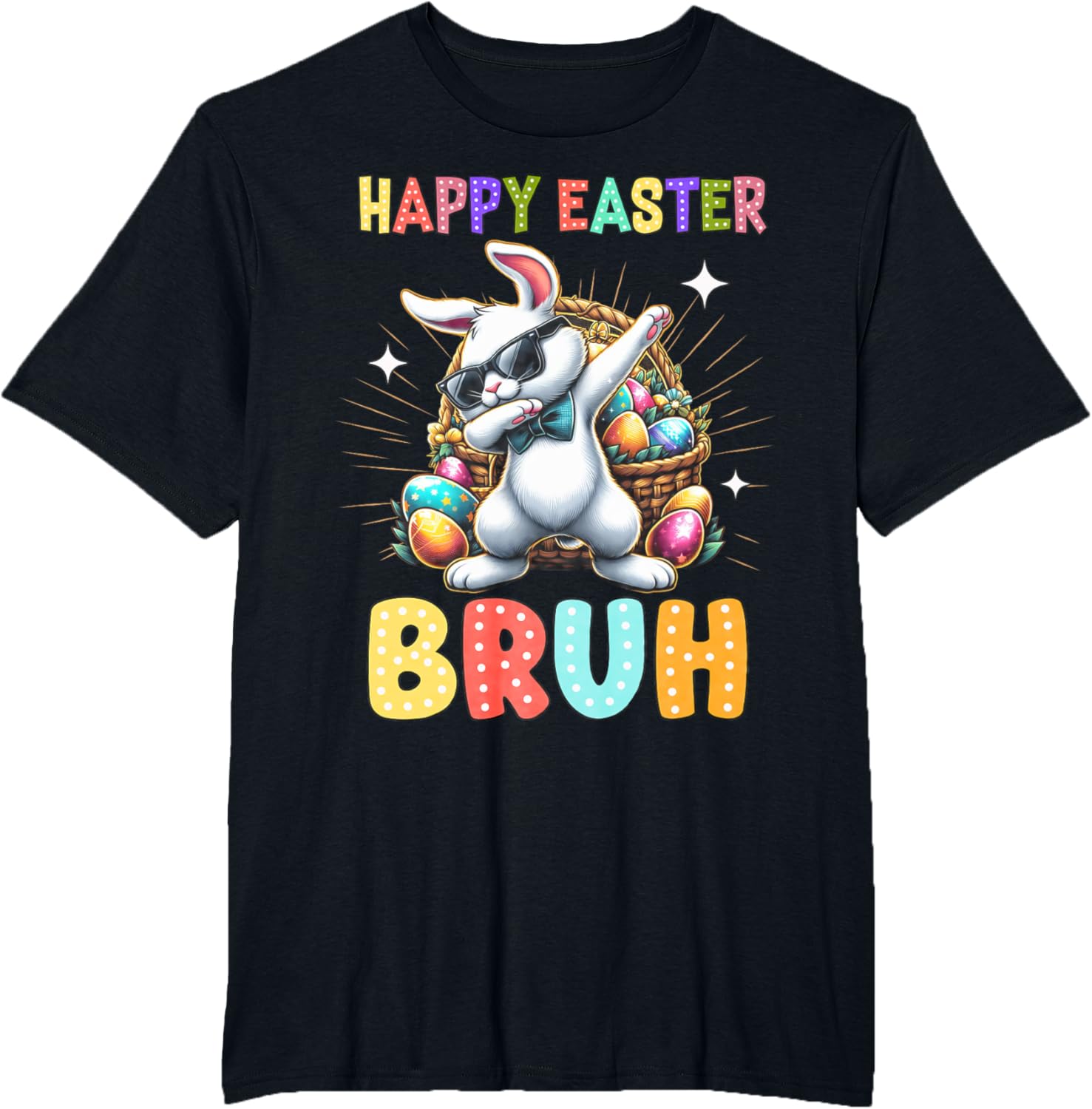 Dabbing Bunny Easter Bruh Meme Funny Saying Teens Boys Men T-Shirt