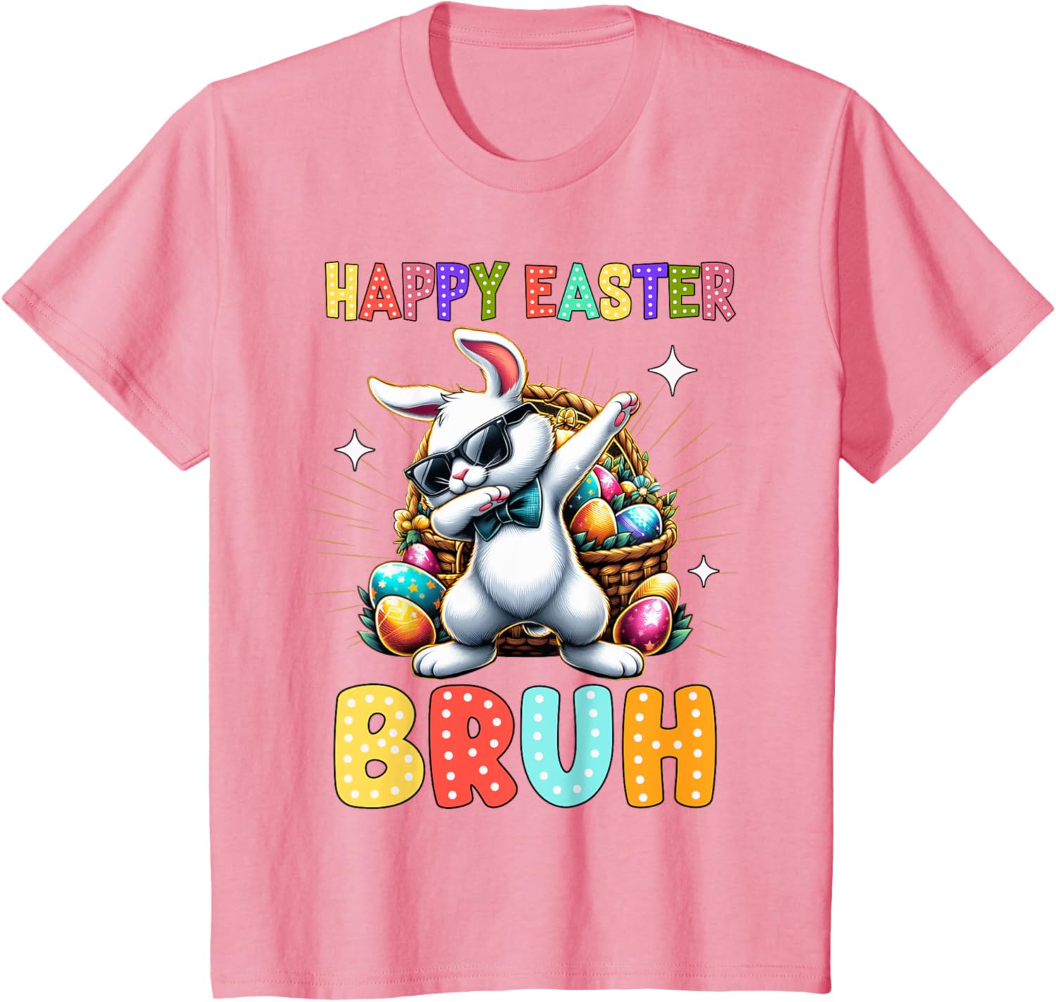 Dabbing Bunny Easter Bruh Meme Funny Saying Teens Boys Men T-Shirt