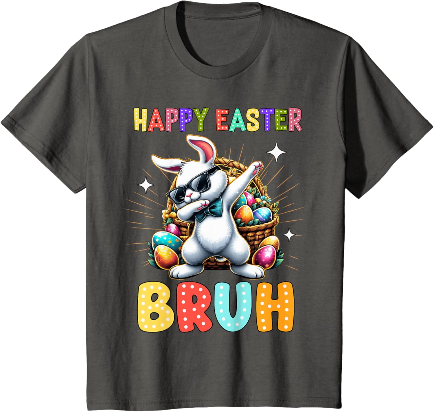 Dabbing Bunny Easter Bruh Meme Funny Saying Teens Boys Men T-Shirt