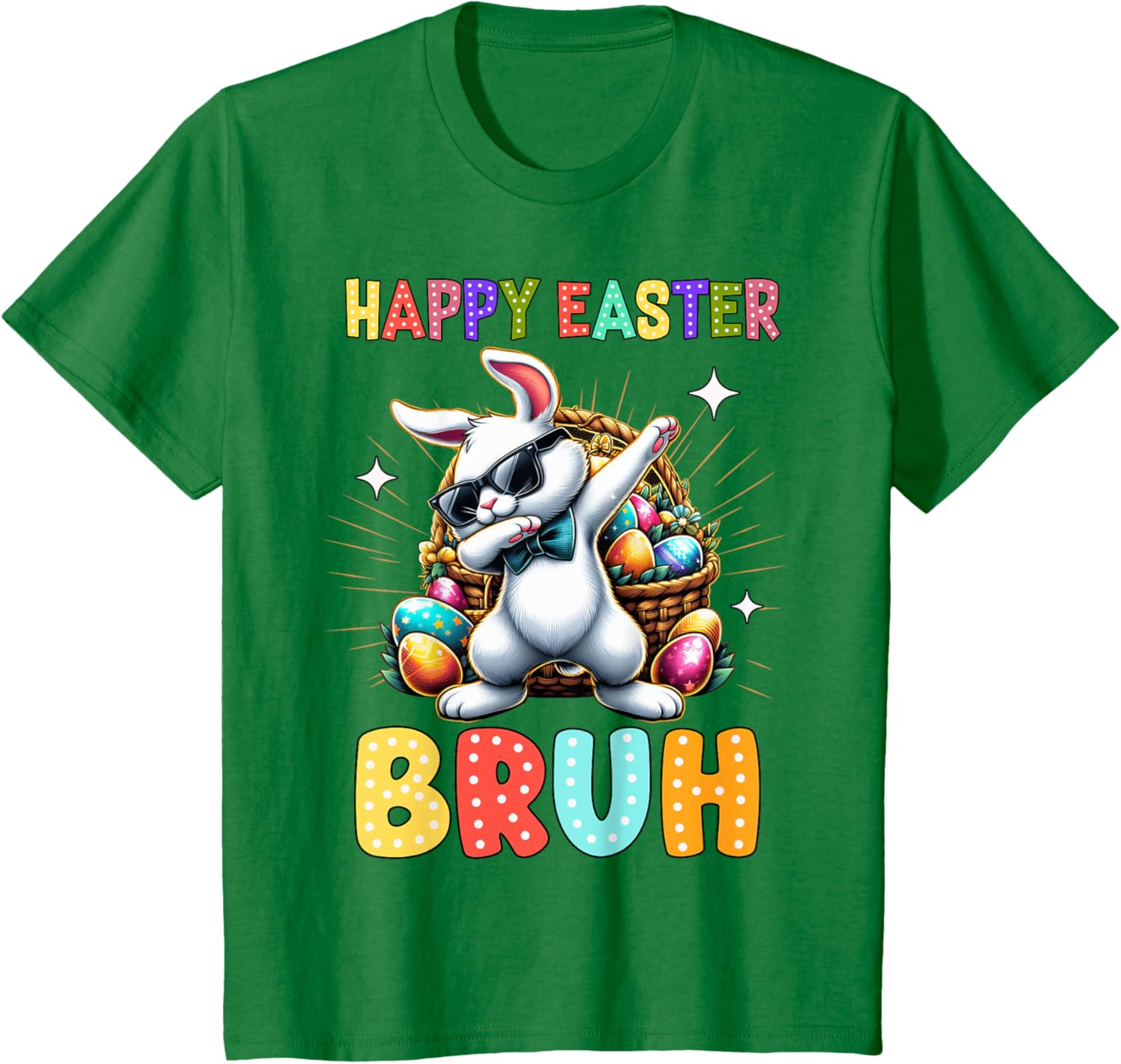 Dabbing Bunny Easter Bruh Meme Funny Saying Teens Boys Men T-Shirt