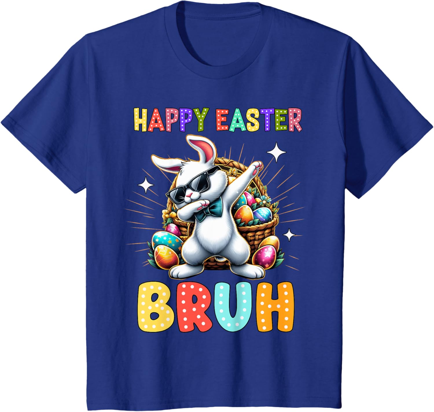 Dabbing Bunny Easter Bruh Meme Funny Saying Teens Boys Men T-Shirt