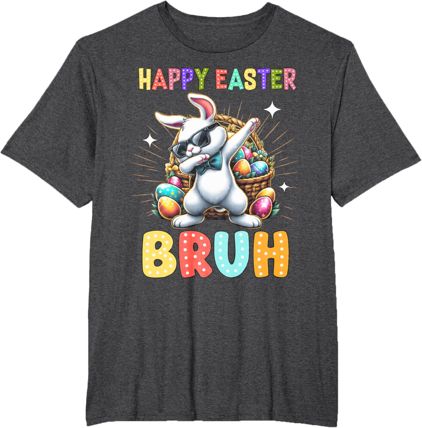 Dabbing Bunny Easter Bruh Meme Funny Saying Teens Boys Men T-Shirt