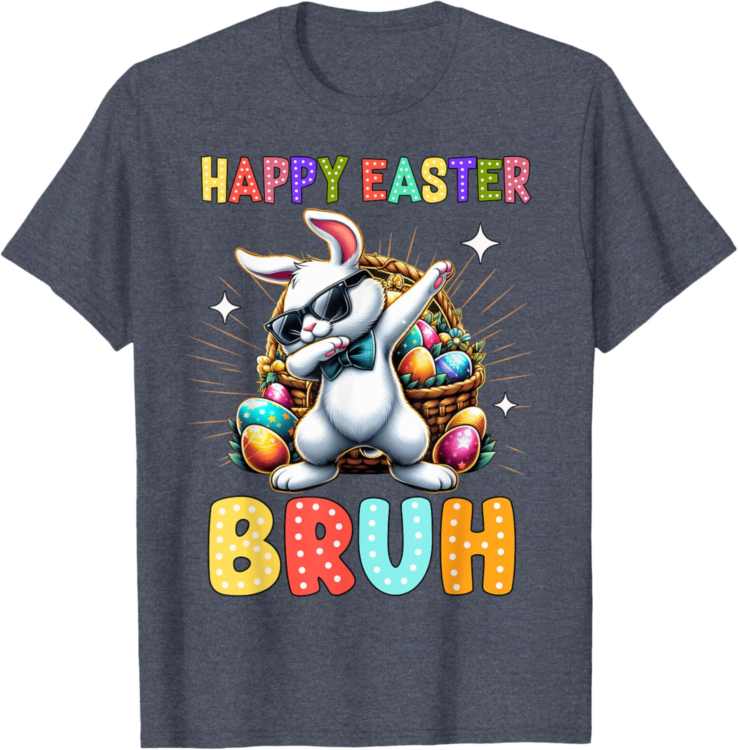 Dabbing Bunny Easter Bruh Meme Funny Saying Teens Boys Men T-Shirt