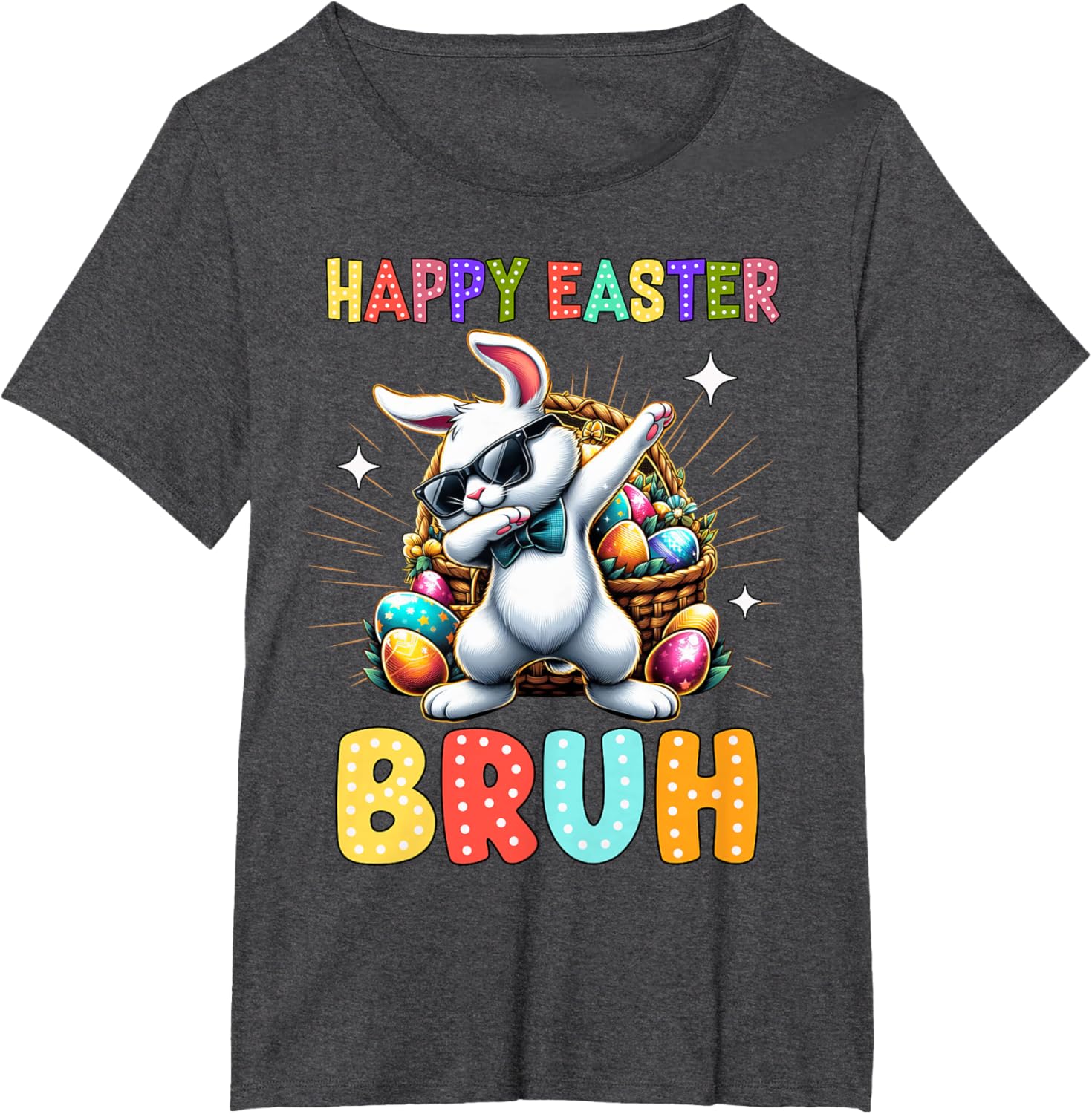 Dabbing Bunny Easter Bruh Meme Funny Saying Teens Boys Men T-Shirt