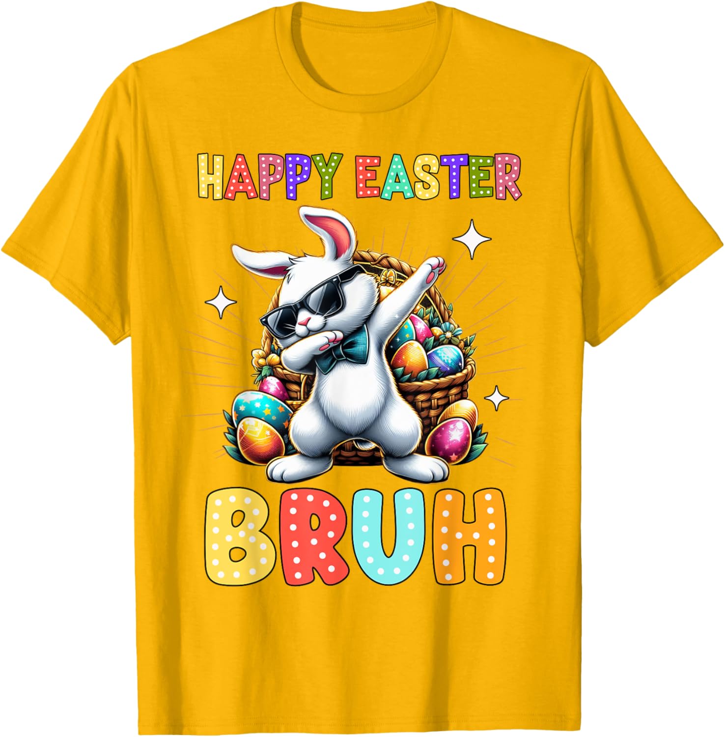 Dabbing Bunny Easter Bruh Meme Funny Saying Teens Boys Men T-Shirt