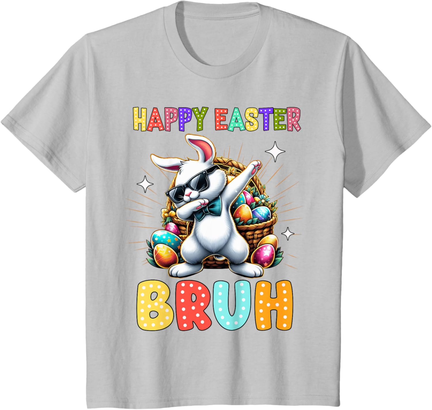 Dabbing Bunny Easter Bruh Meme Funny Saying Teens Boys Men T-Shirt