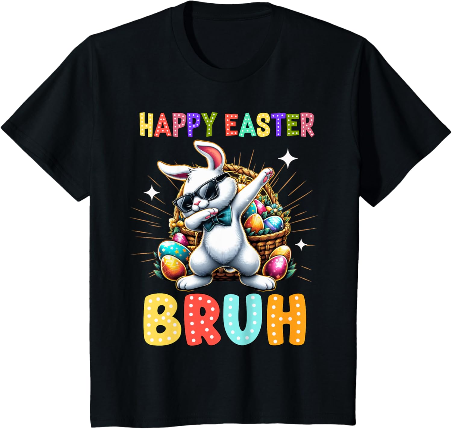 Dabbing Bunny Easter Bruh Meme Funny Saying Teens Boys Men T-Shirt