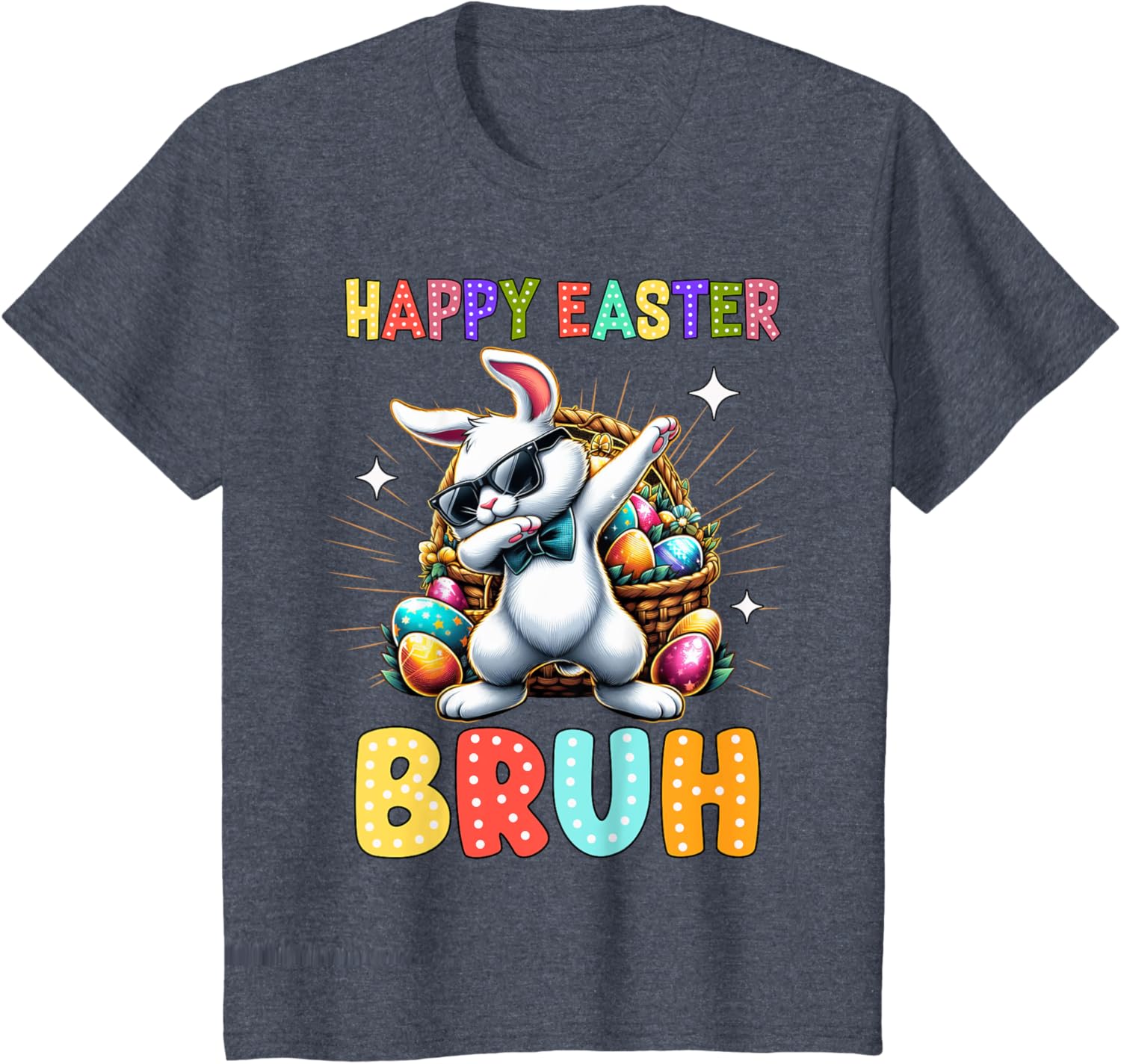 Dabbing Bunny Easter Bruh Meme Funny Saying Teens Boys Men T-Shirt