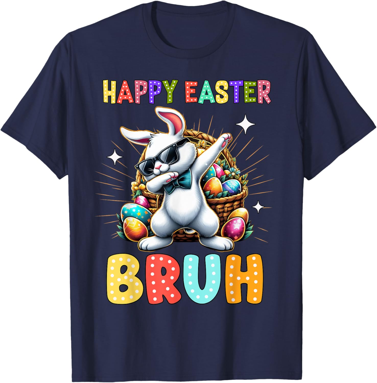 Dabbing Bunny Easter Bruh Meme Funny Saying Teens Boys Men T-Shirt